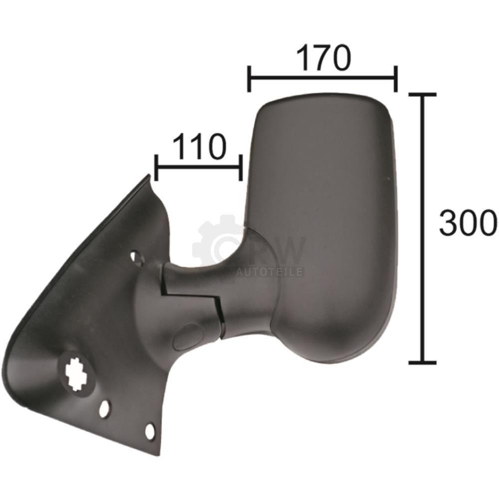 Außenspiegel rechts schwarz für Ford Transit Kasten FA_ _ 2.0 Di FD_ FB_