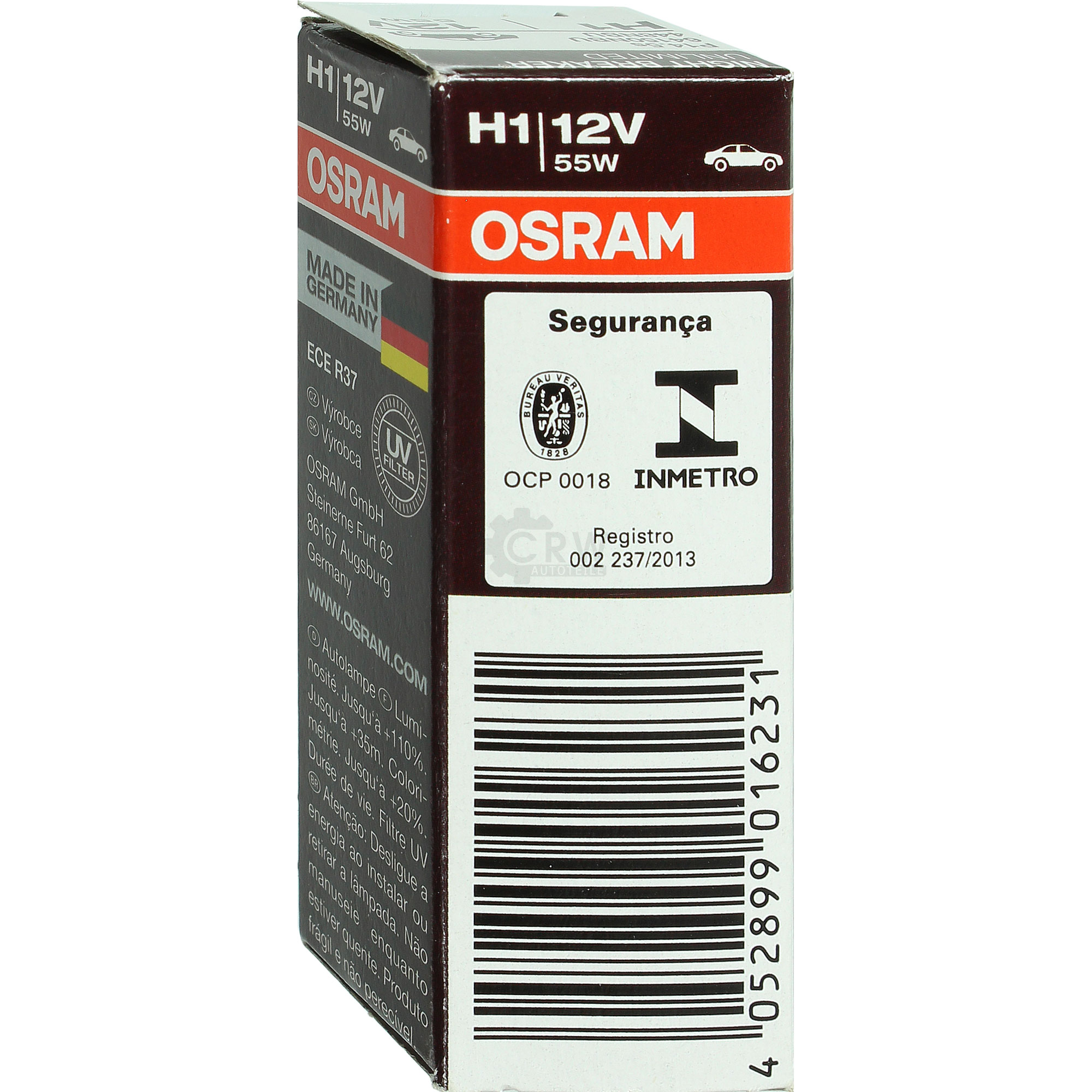 OSRAM NIGHT BREAKER UNLIMITED H1 +110% Glühbirne Lampe 12V 60/55 Watt P145s