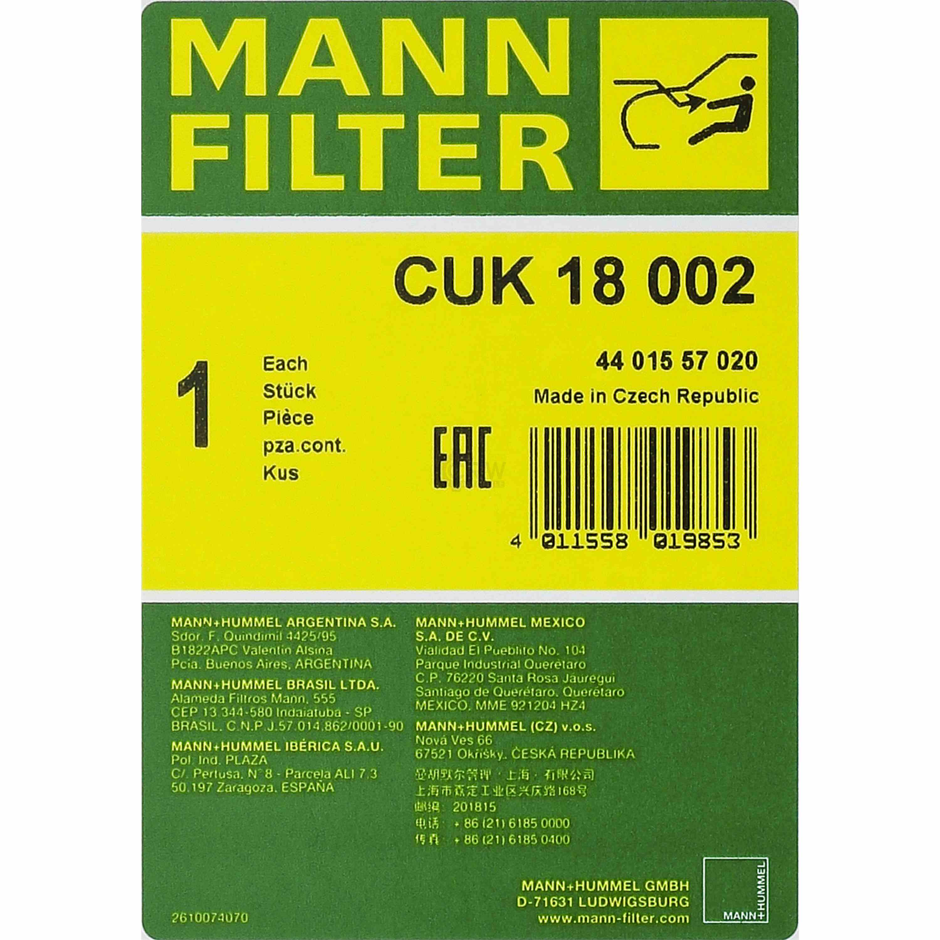 Filter Innenraumluft CUK 18 002 für Peugeot iOn Citroën C-Zero I HA_