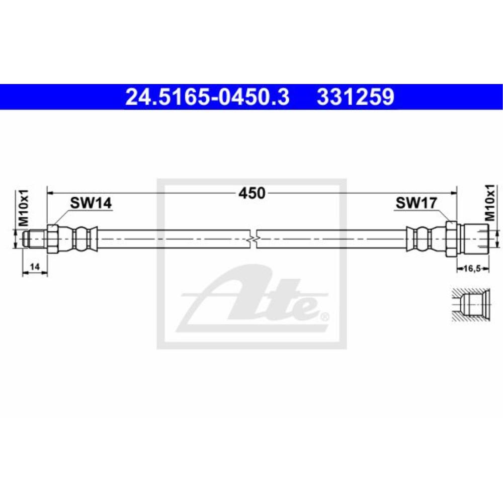 ATE 24.5165-0450.3 Bremsschlauch