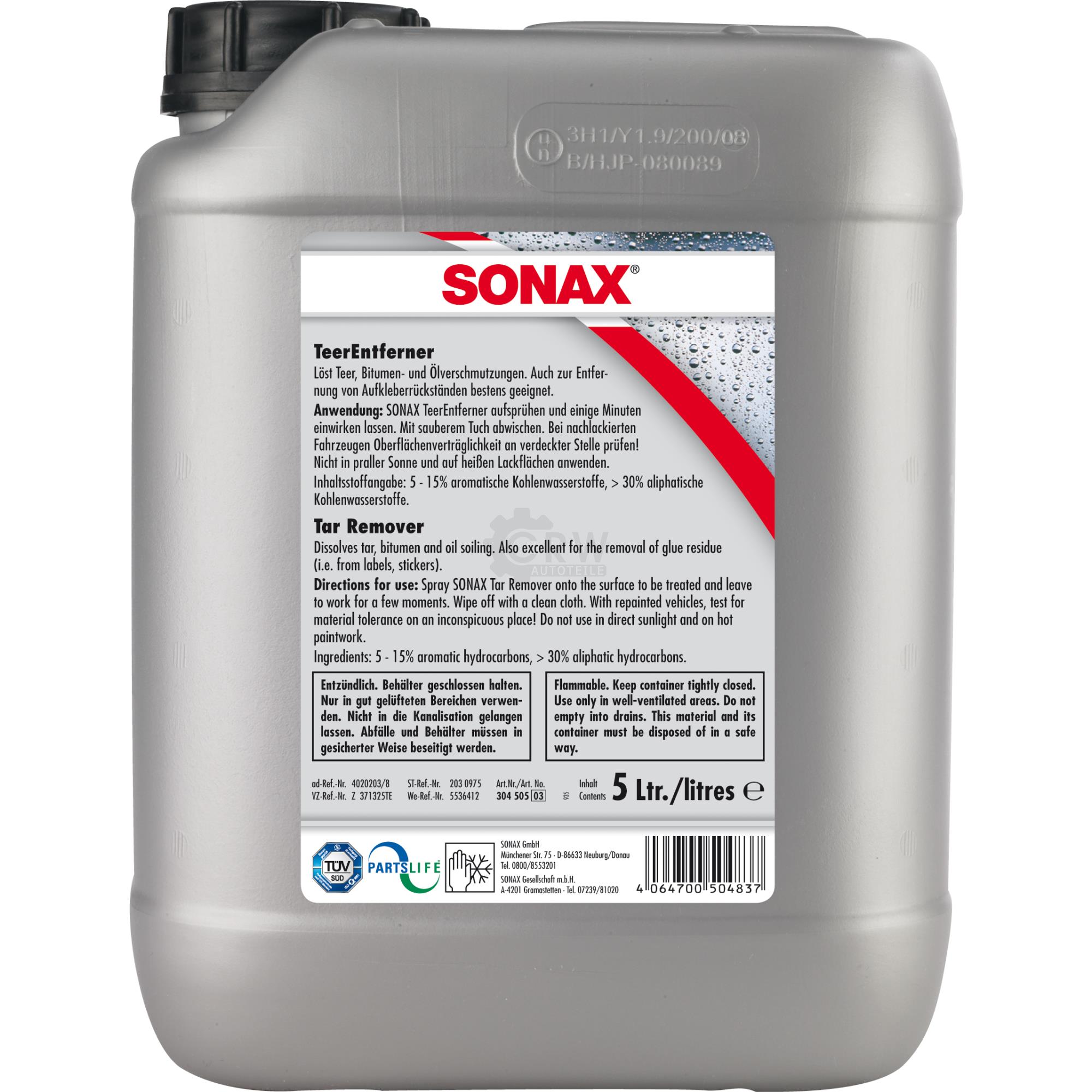 SONAX 03045050 PROFILINE Teerentferner Autopflege Lackreiniger 5 Liter