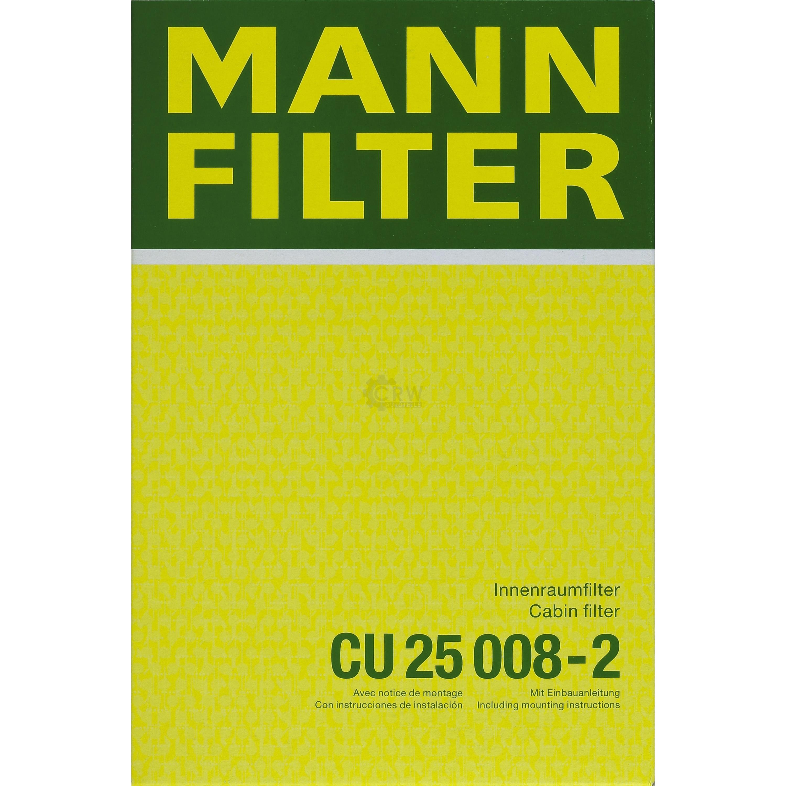 MANN-FILTER Innenraumfilter Pollenfilter CU 25 008-2