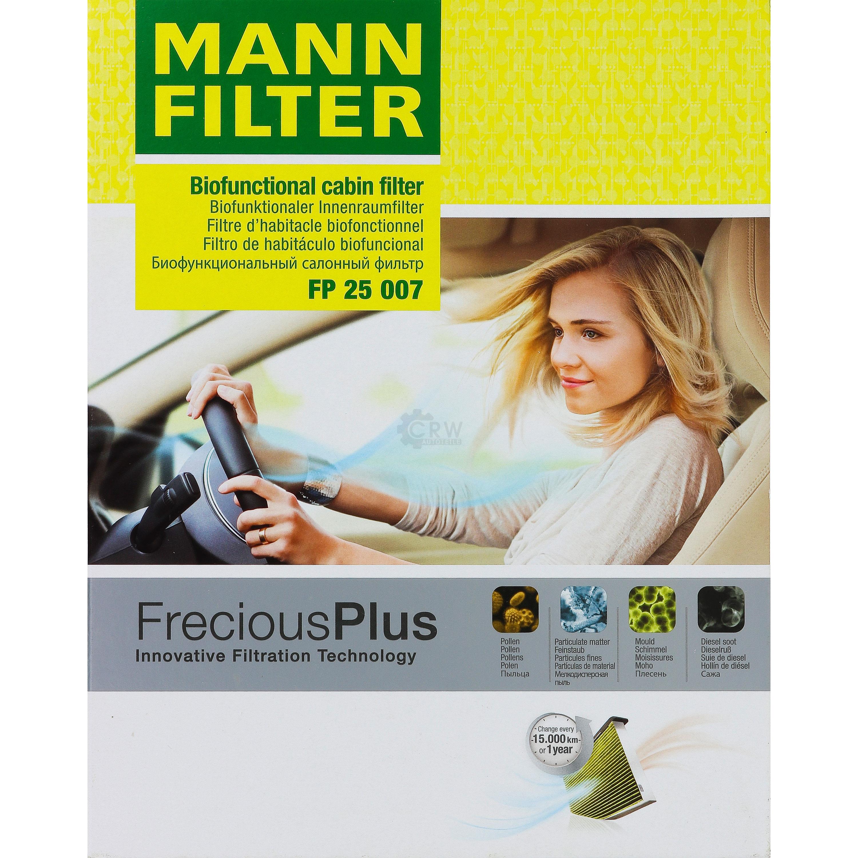 MANN-Filter Innenraumfilter Biofunctional für Allergiker FP 25 007