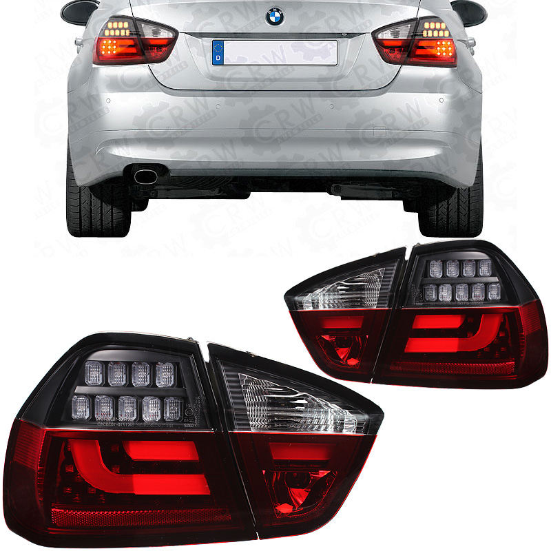LED Lightbar Rückleuchten Set für BMW 3er E90 Limousine Bj. 05-08 rot smoke