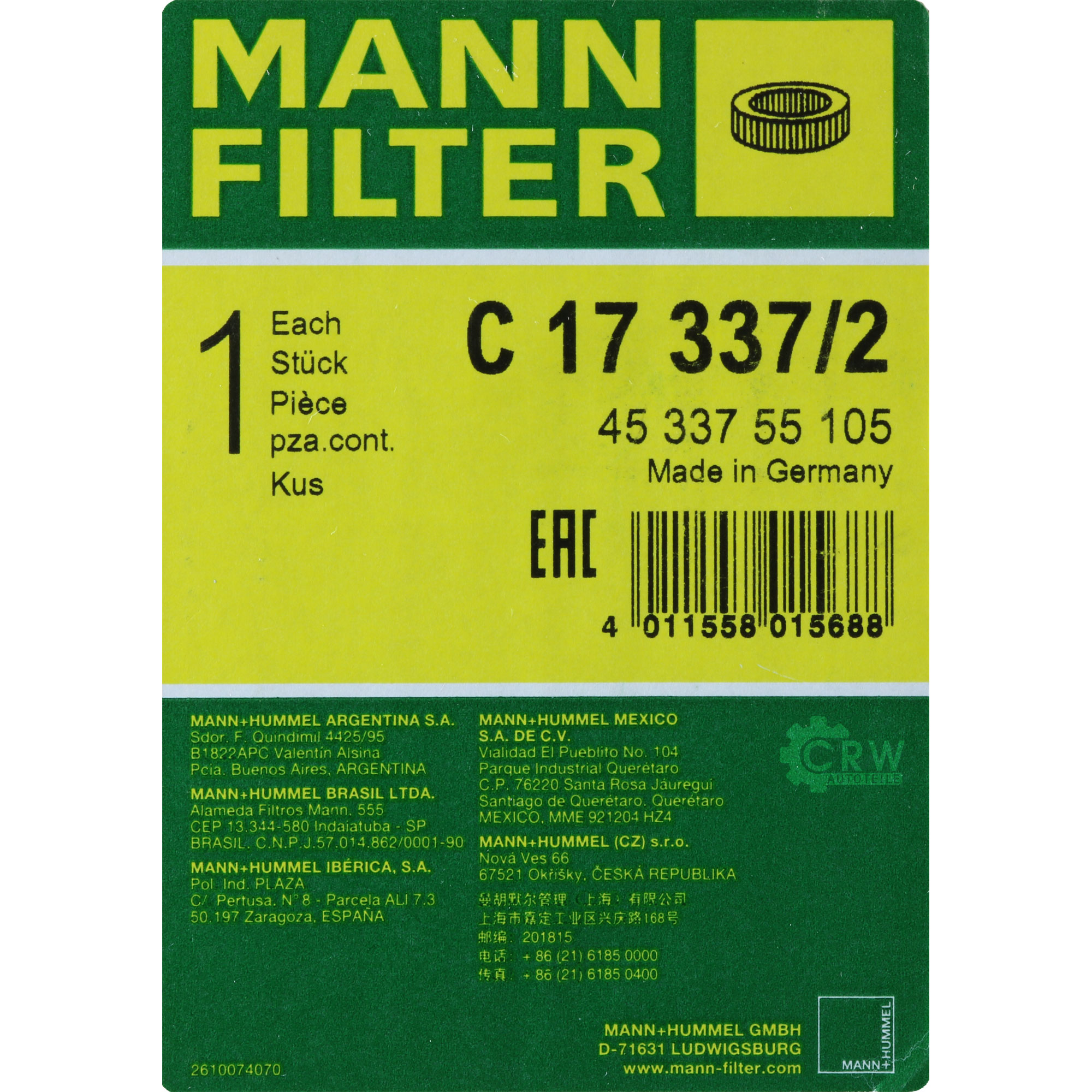 MANN-FILTER Luftfilter passend für Iveco Daily IV Pritsche/Fahrgestell