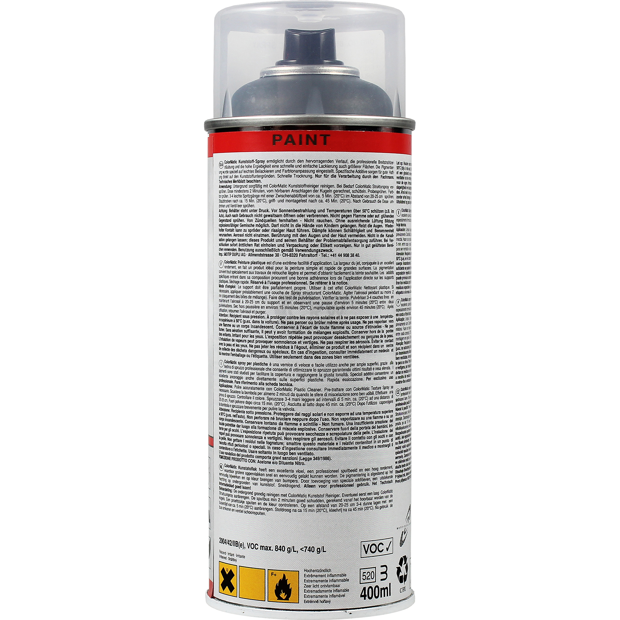 Colormatic Professional Kunststoffspray grau Plastikspray 400ml