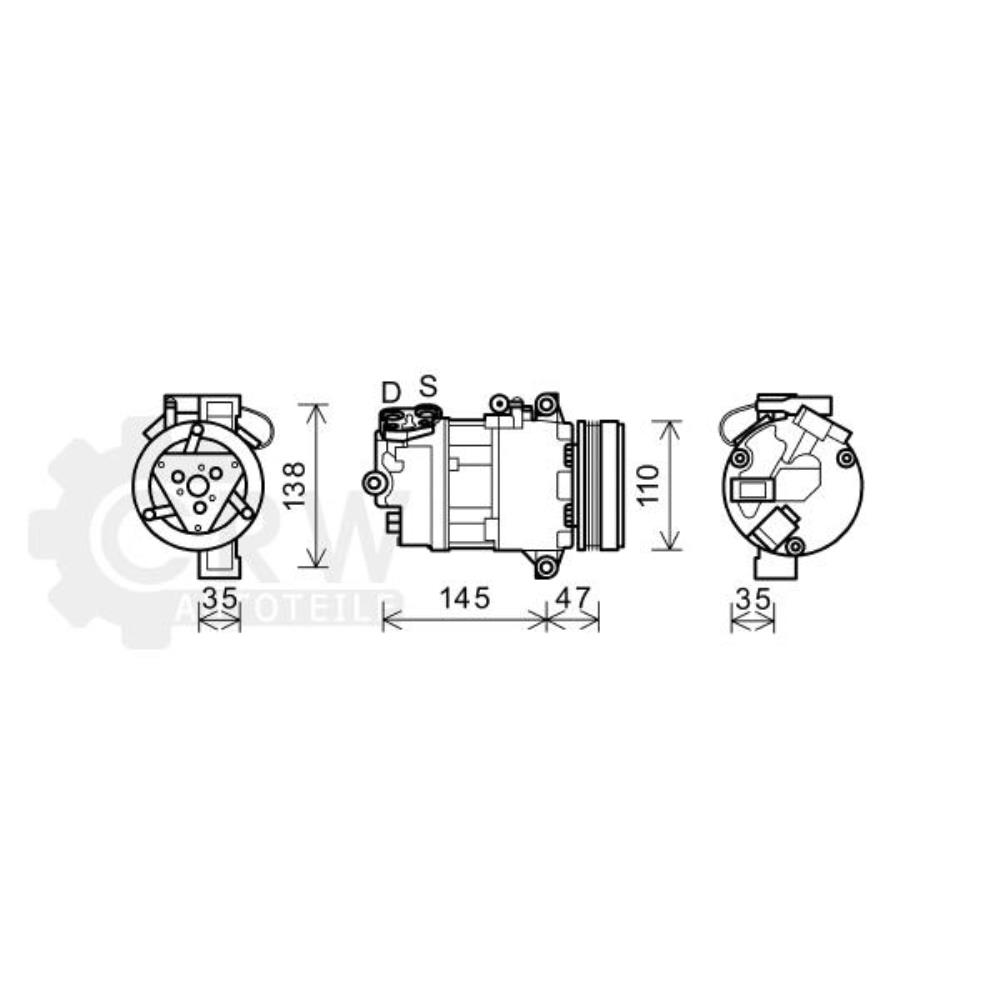 Kompressor Klimaanlage für BMW 3er Touring E46 X3 E83 Z4 E85