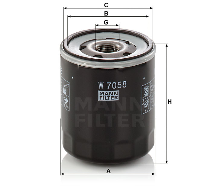 MANN-FILTER Ölfilter W 7058 Oil Filter