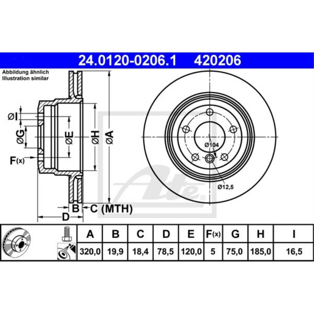 ATE Satz Bremsen Bremsscheiben Ø320 + Bremsbeläge hinten für BMW X5 X6 F15 F85