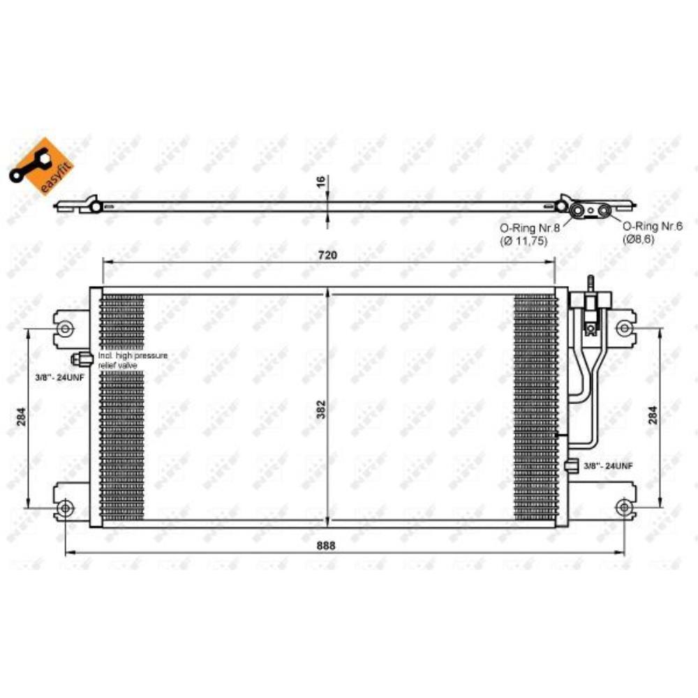 Kondensator Klimaanlage Klimakühler Aluminium EASY FIT 