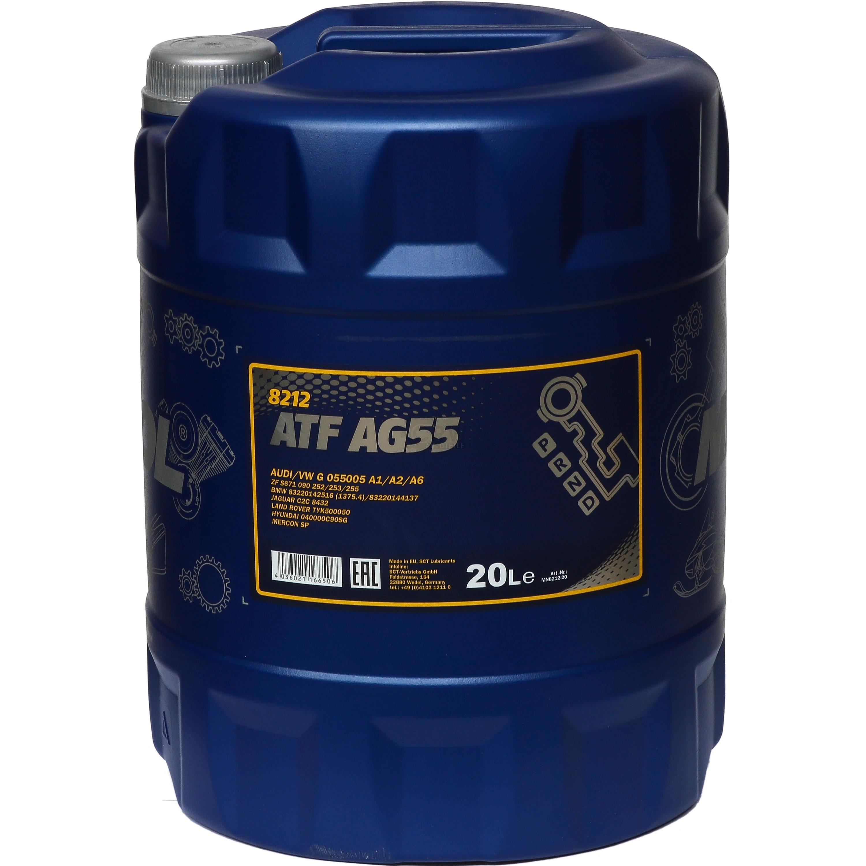 20 Liter MANNOL Hydrauliköl ATF AG55 Hydraulic Fluid Automatikgetriebeöl Gear