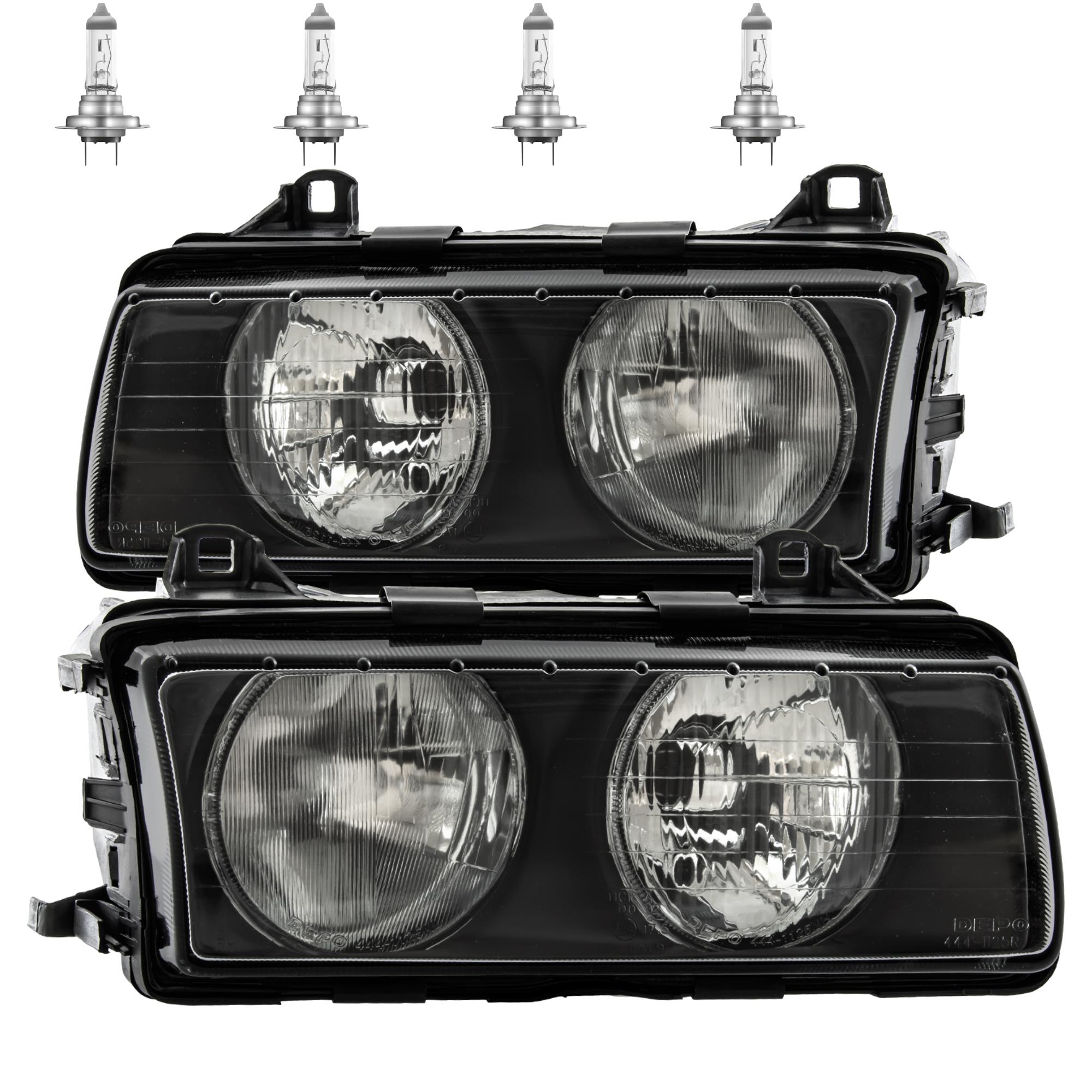 Scheinwerfer Set für BMW 3er E36 Bj. 94-97 H7+H7 inkl. OSRAM Lampen RFM