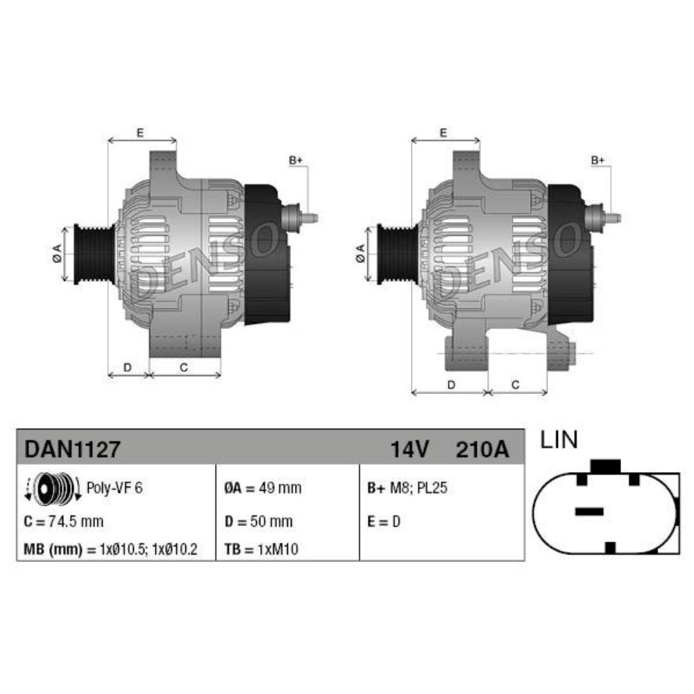 DENSO Generator Lichtmaschine 210A 14V für BMW Z4 Roadster 3er Touring