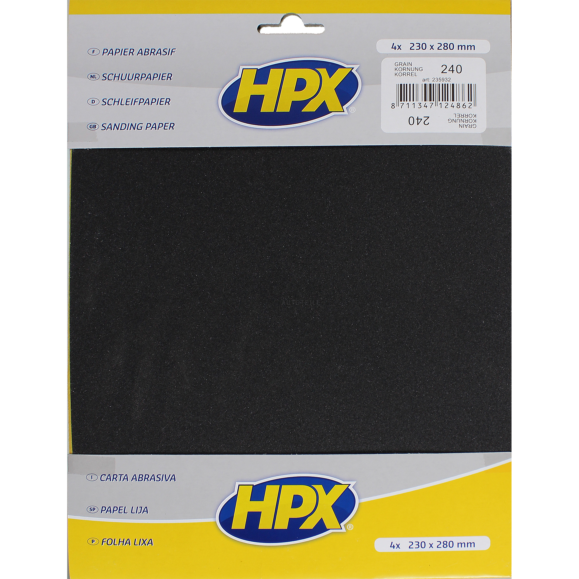 HPX SET 4 Stück Schleifpapier nass Papier Rostlöser Metall Körnung 240 235932