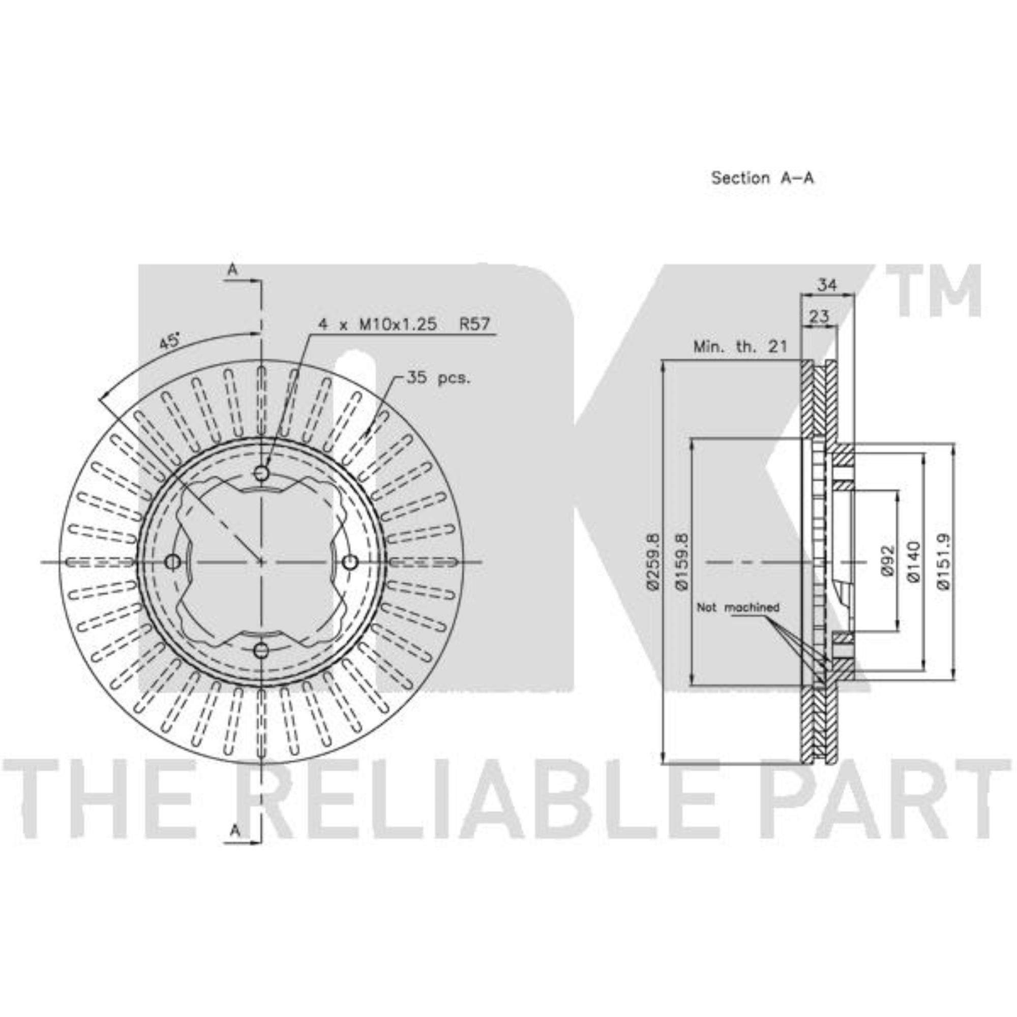 Bremsscheiben Vorderachse beschichtet Ø260 mm für Honda Accord V CE CF CB