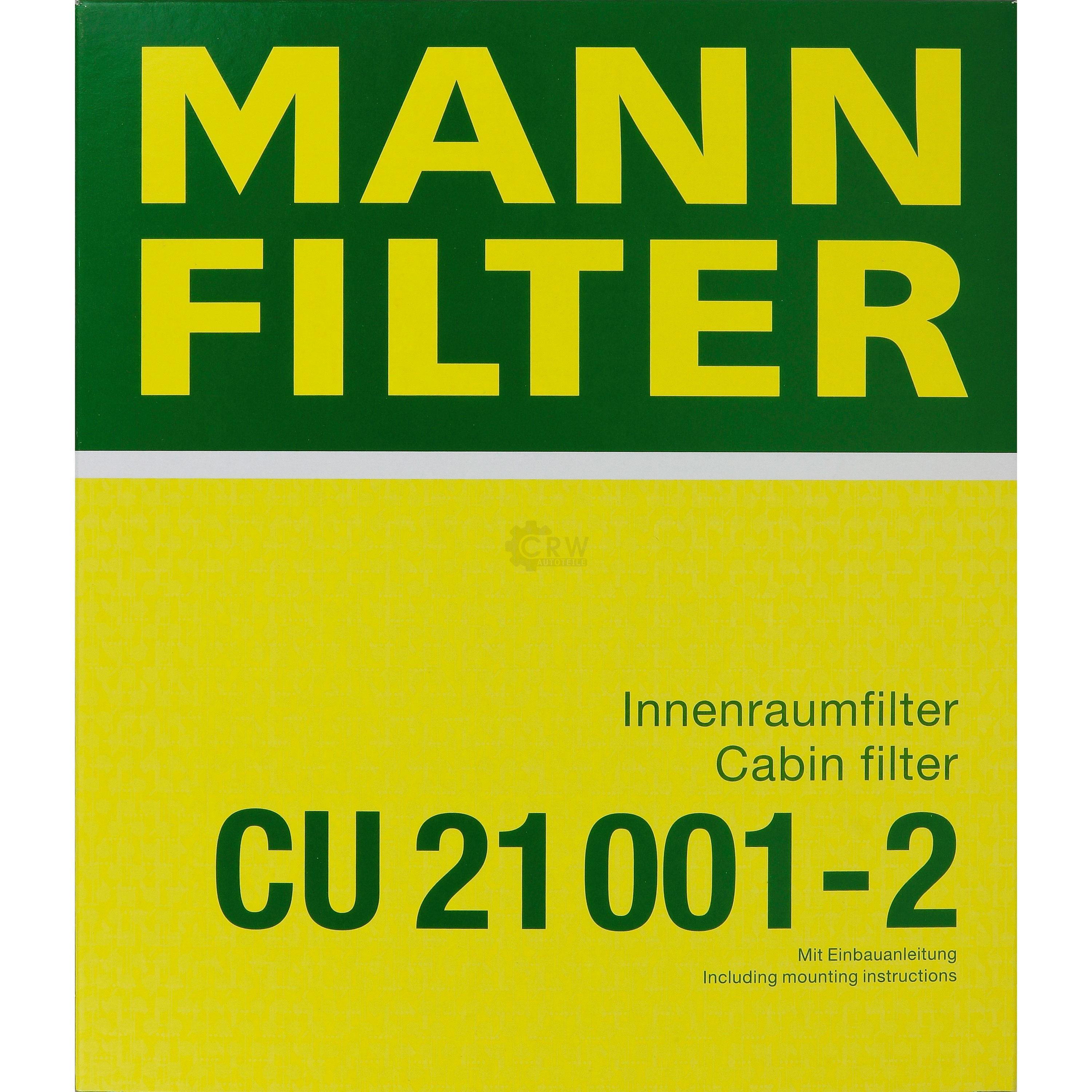 MANN-FILTER Innenraumfilter Pollenfilter CU 21 001-2