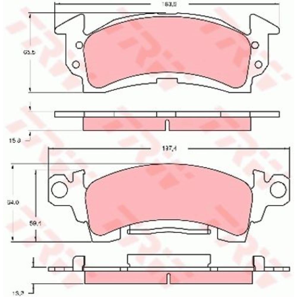 TRW Bremsbeläge vorne für Chevrolet Nova Coupe Caprice Buick Riviera Electra