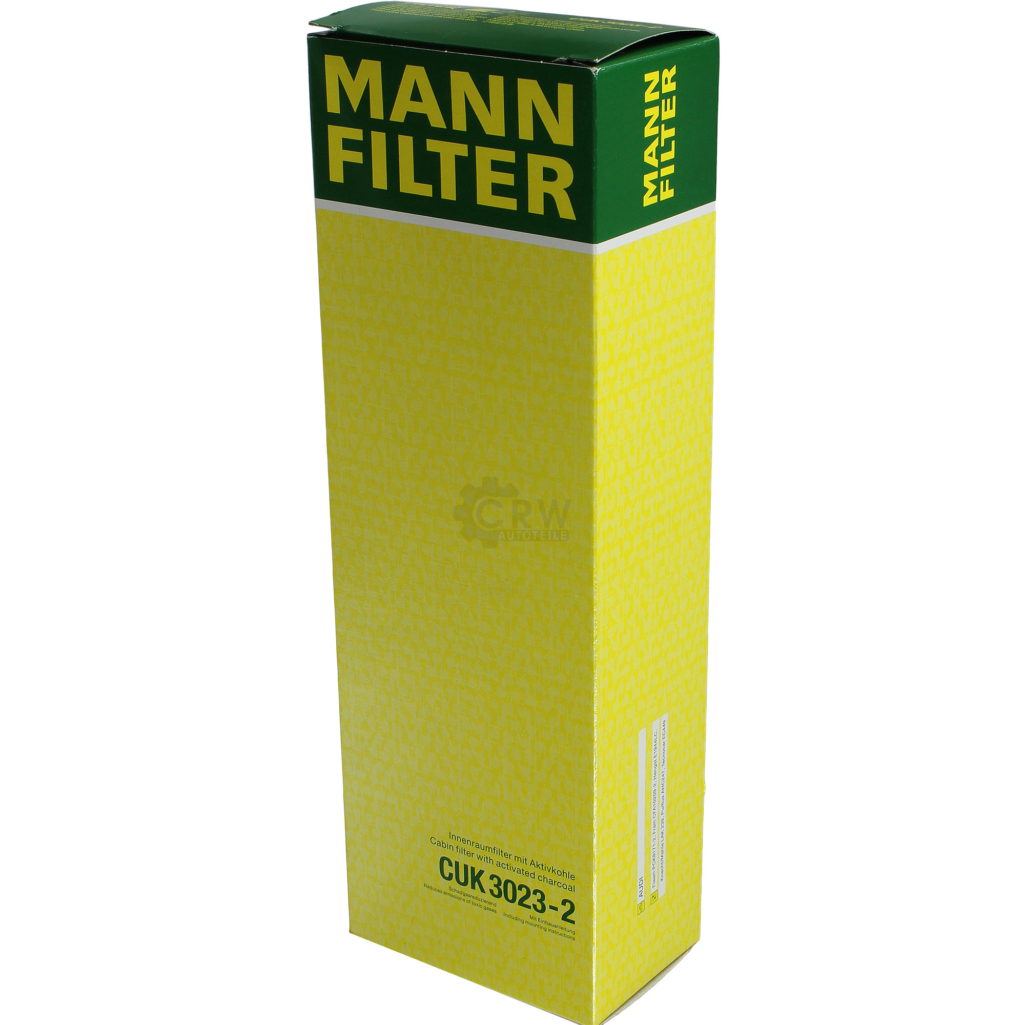 MANN-FILTER Innenraumfilter Pollenfilter Aktivkohle CUK 3023-2