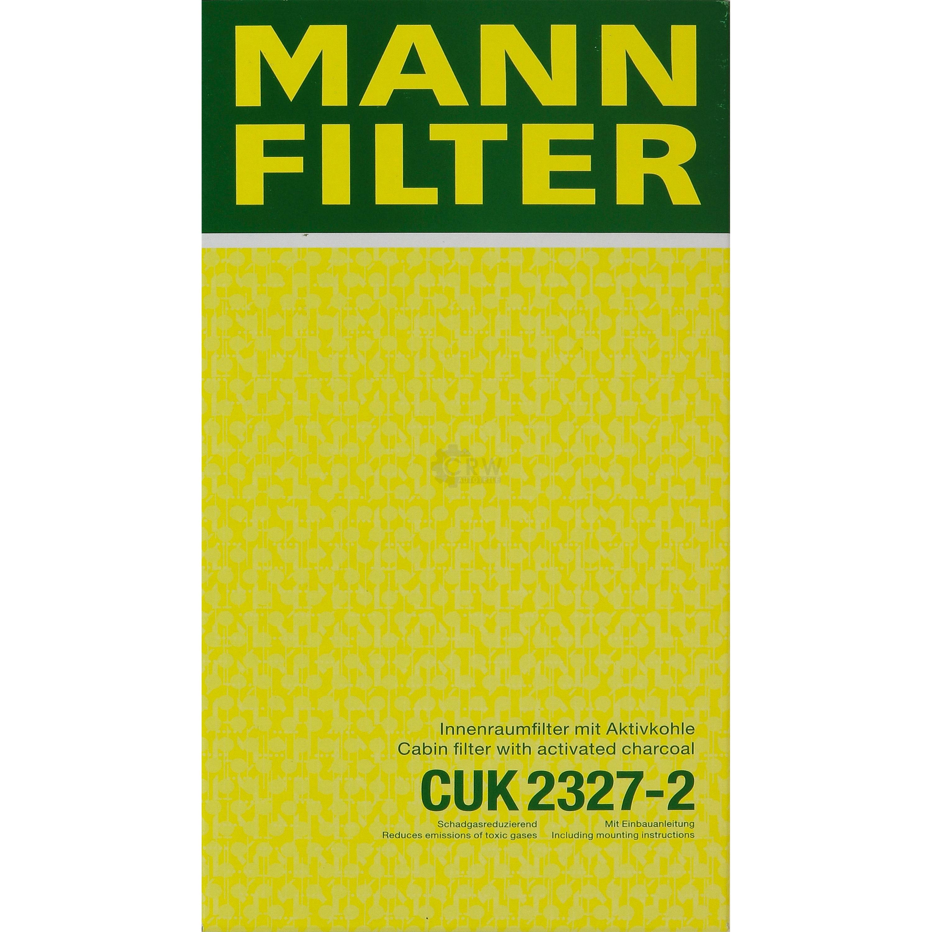 MANN-FILTER Innenraumfilter Pollenfilter Aktivkohle CUK 2327-2