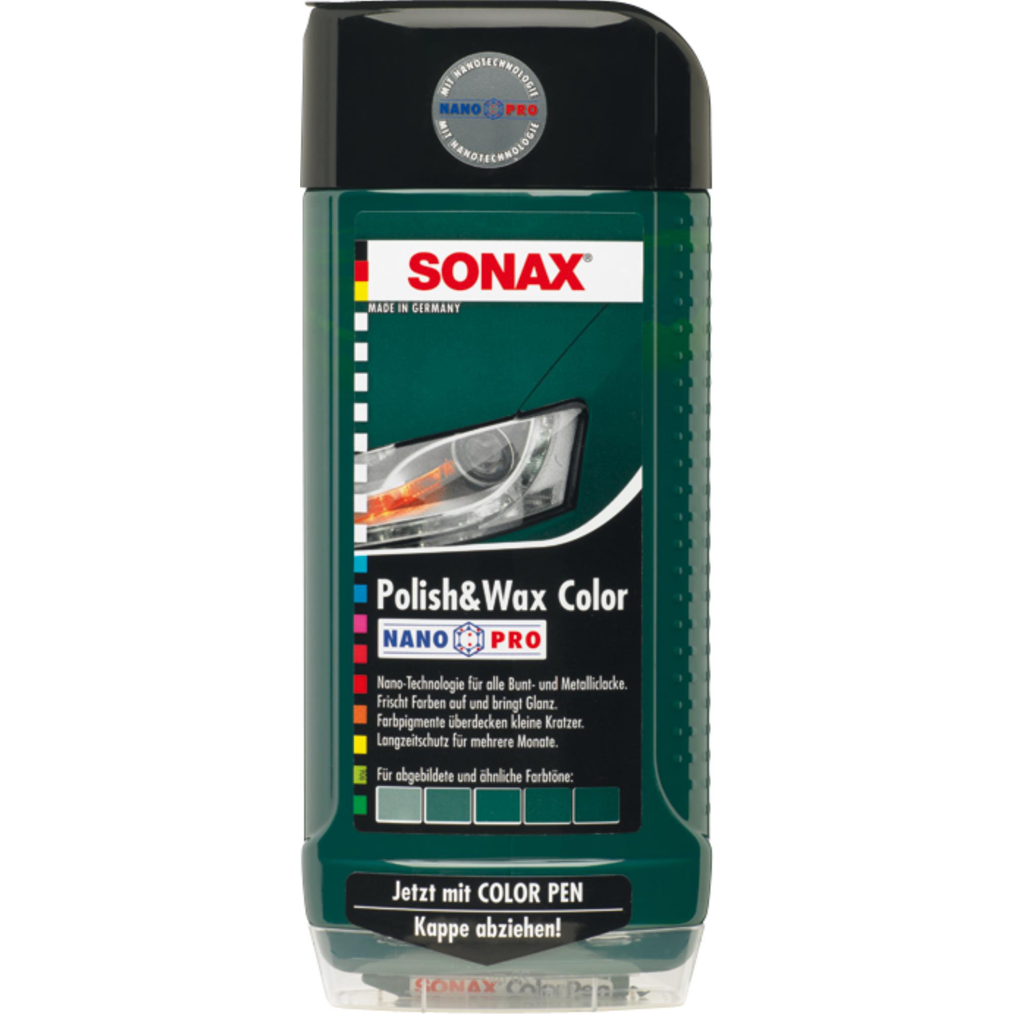 SONAX 02967000 Polish & Wax Color NanoPro grün Politur Wachs 500 ml