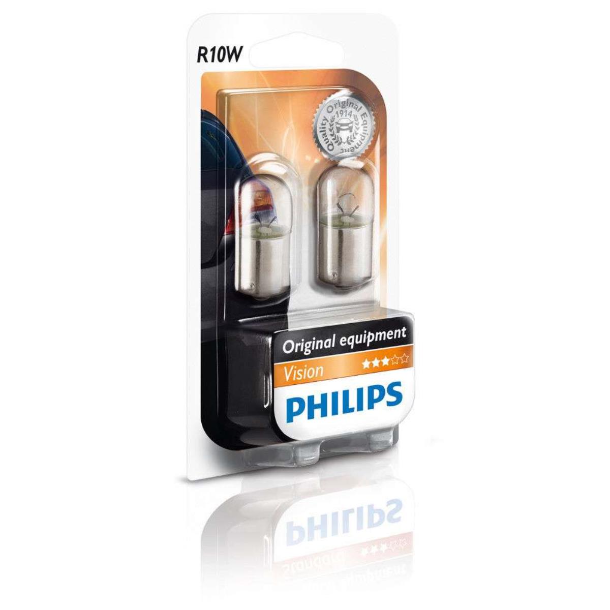 Philips Vision 2st. R10W 12V 10W BA15s Blister Lampe Birne