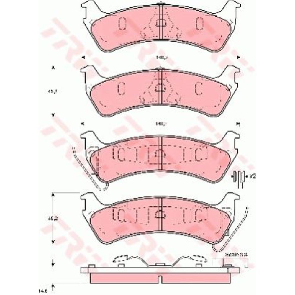 Bremsbelagsatz Scheibenbremse GDB4041 Hinten für FORD USA Windstar A3 Jeep Cherokee XJ