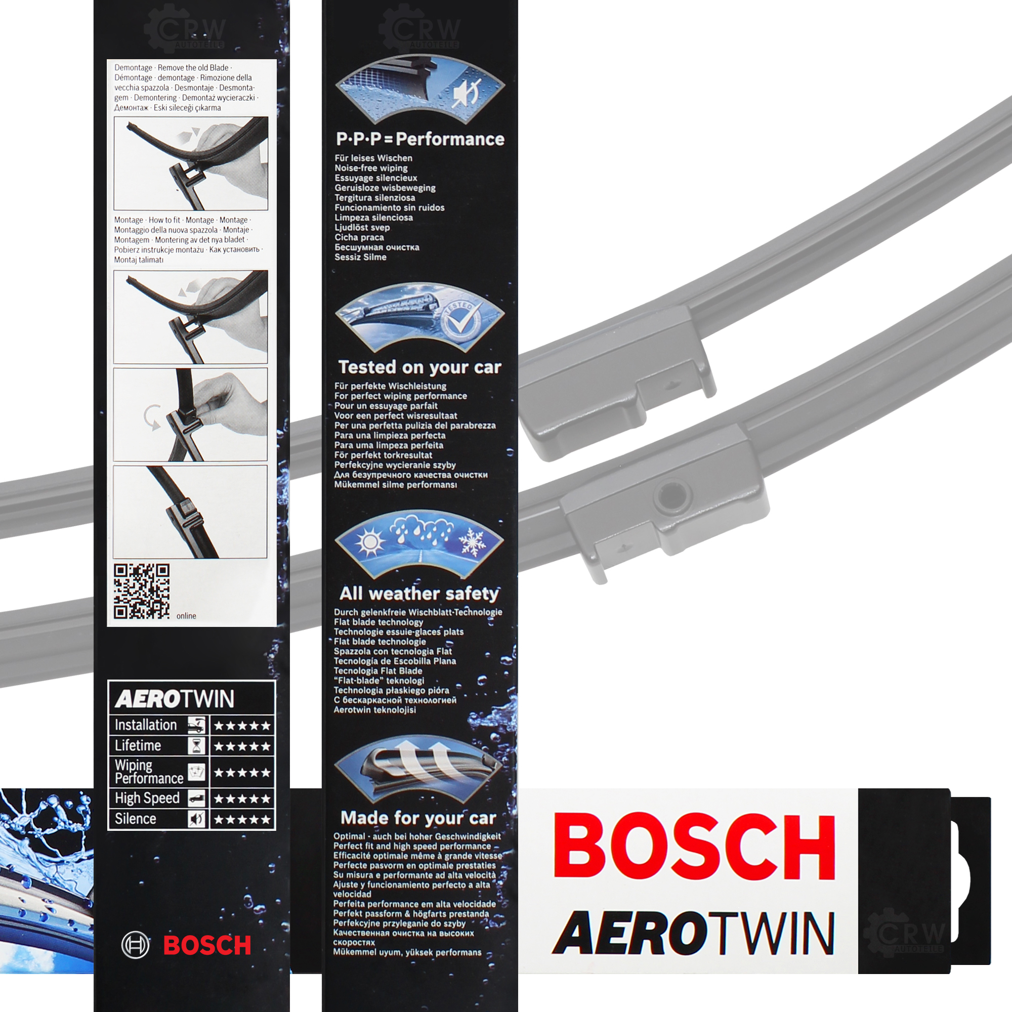  Scheibenwischer Wischblatt 3397118977 650mm/425mm AeroTwin SET BOSCH A977S