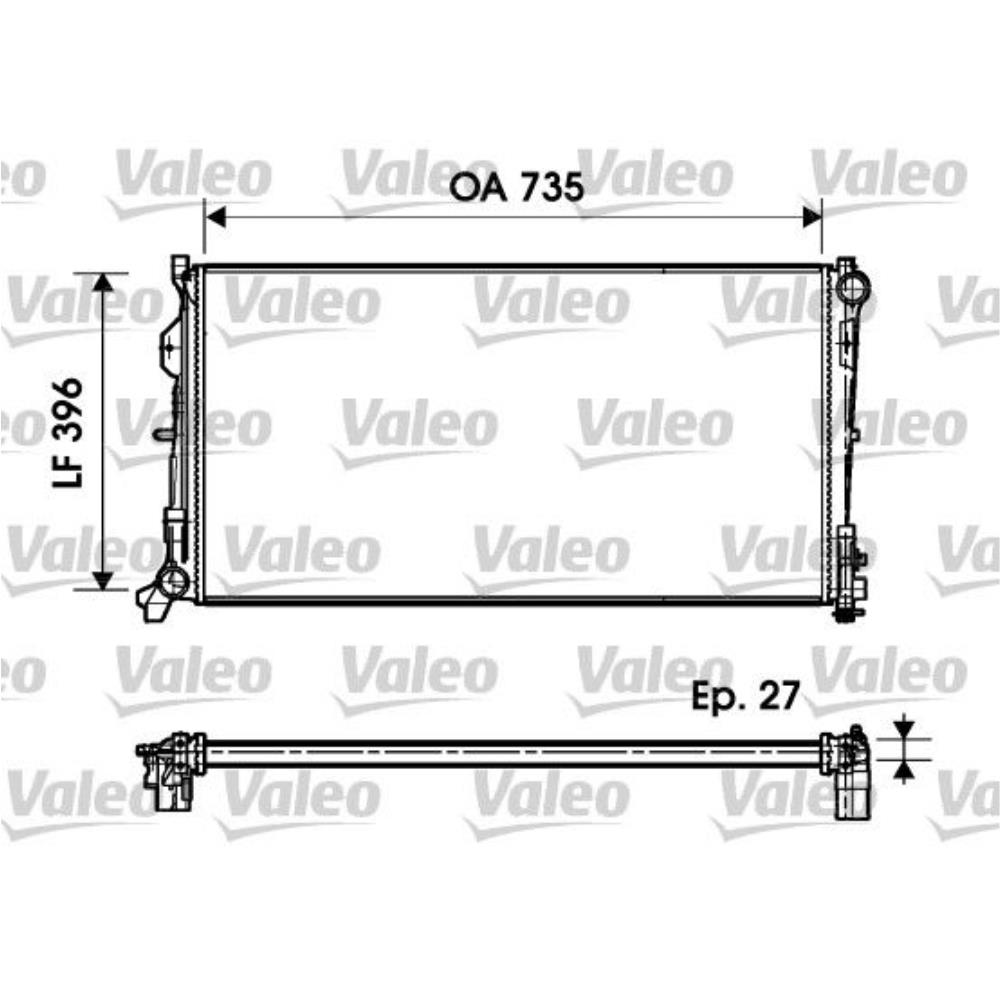 VALEO Wasserkühler Motorkühler Aluminium für Chrysler Voyager IV RG 2.8 CRD