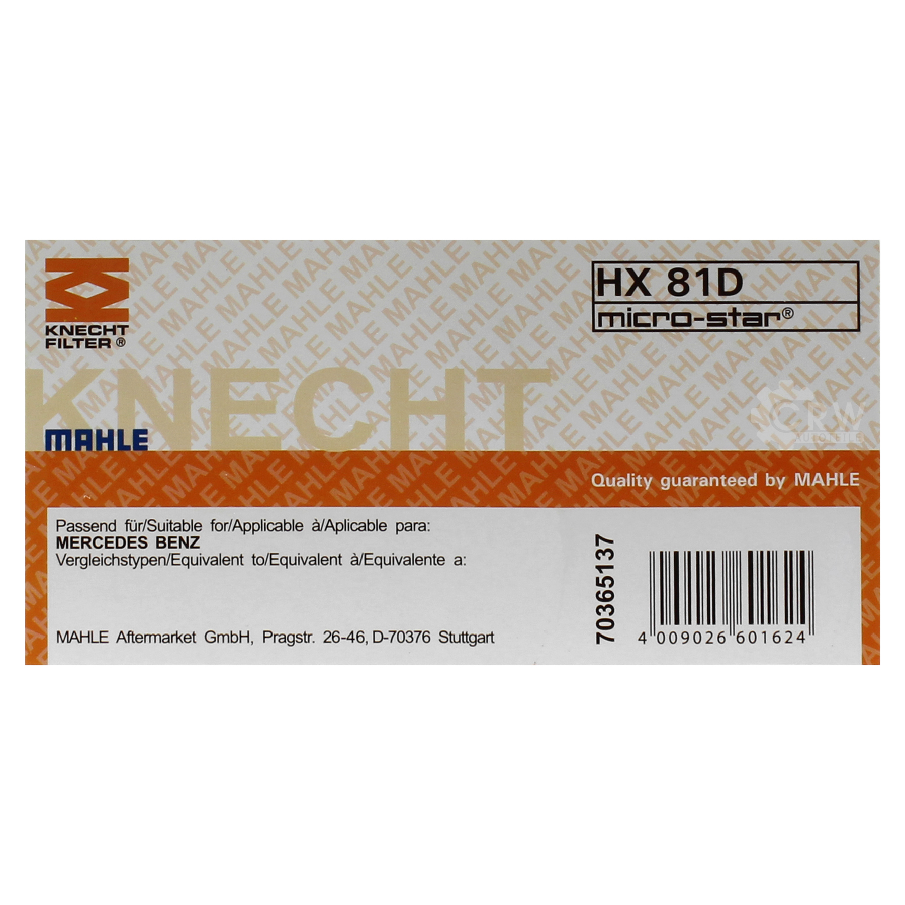 MAHLE / KNECHT HX 81D Hydraulikfilter für Automatikgetriebe