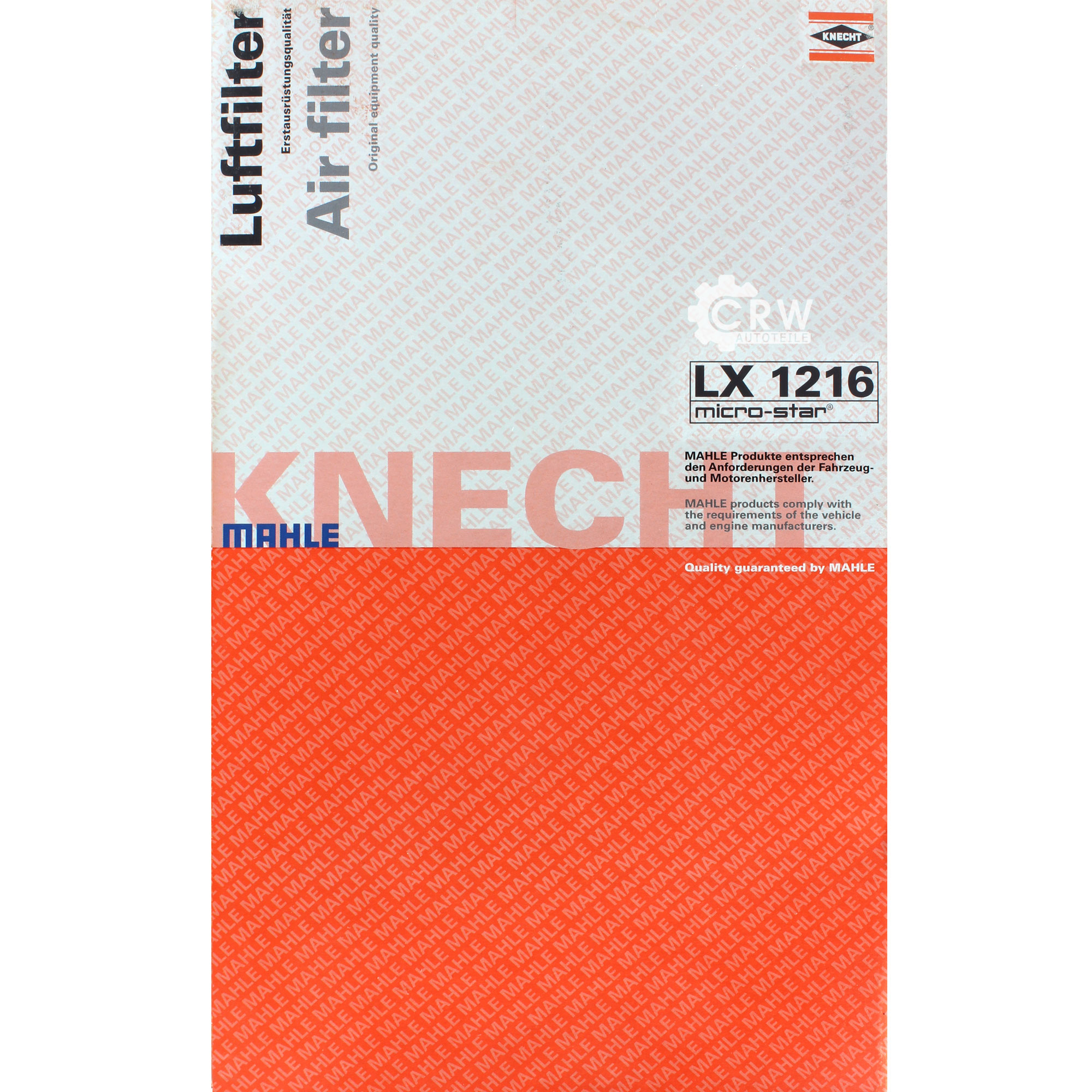 MAHLE / KNECHT Luftfilter LX 1216 Air Filter für BMW 7er E65 E66 E67