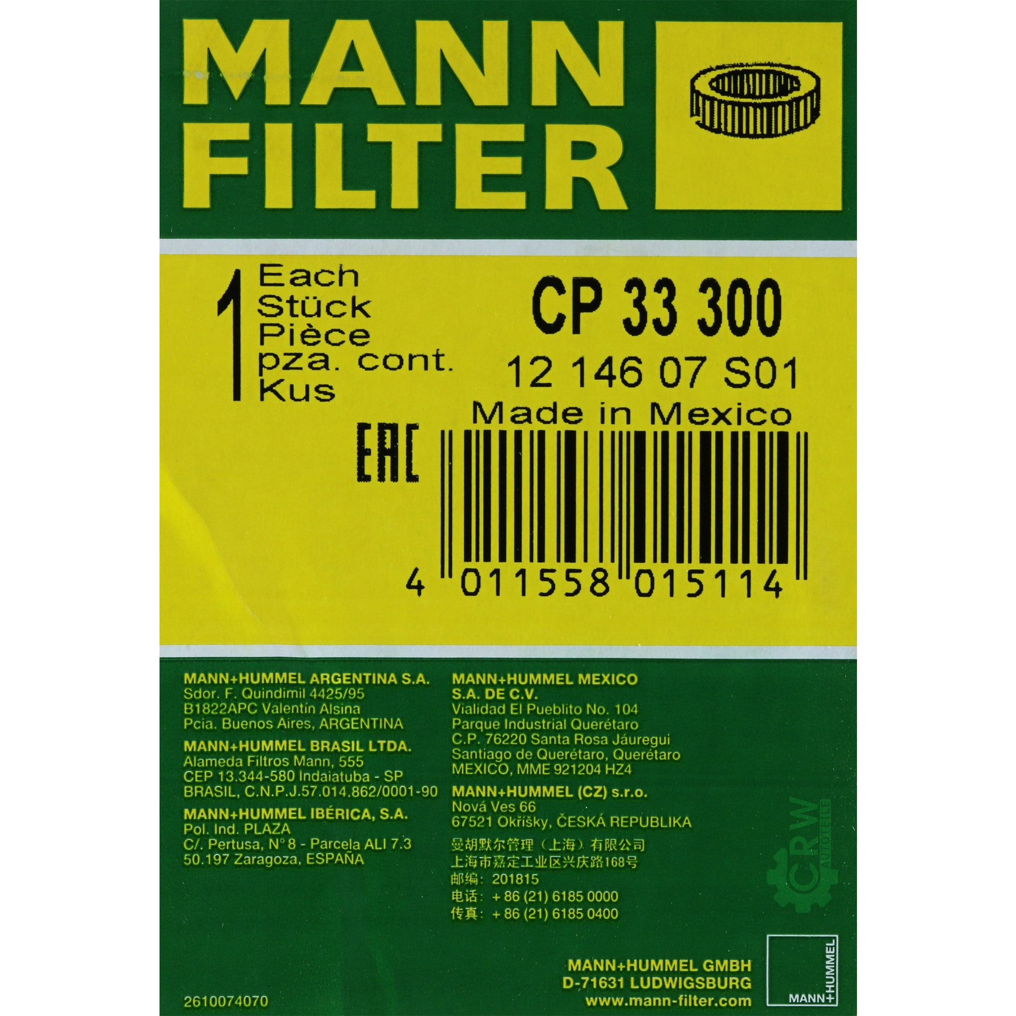 MANN-FILTER Luftfilter CP 33 300