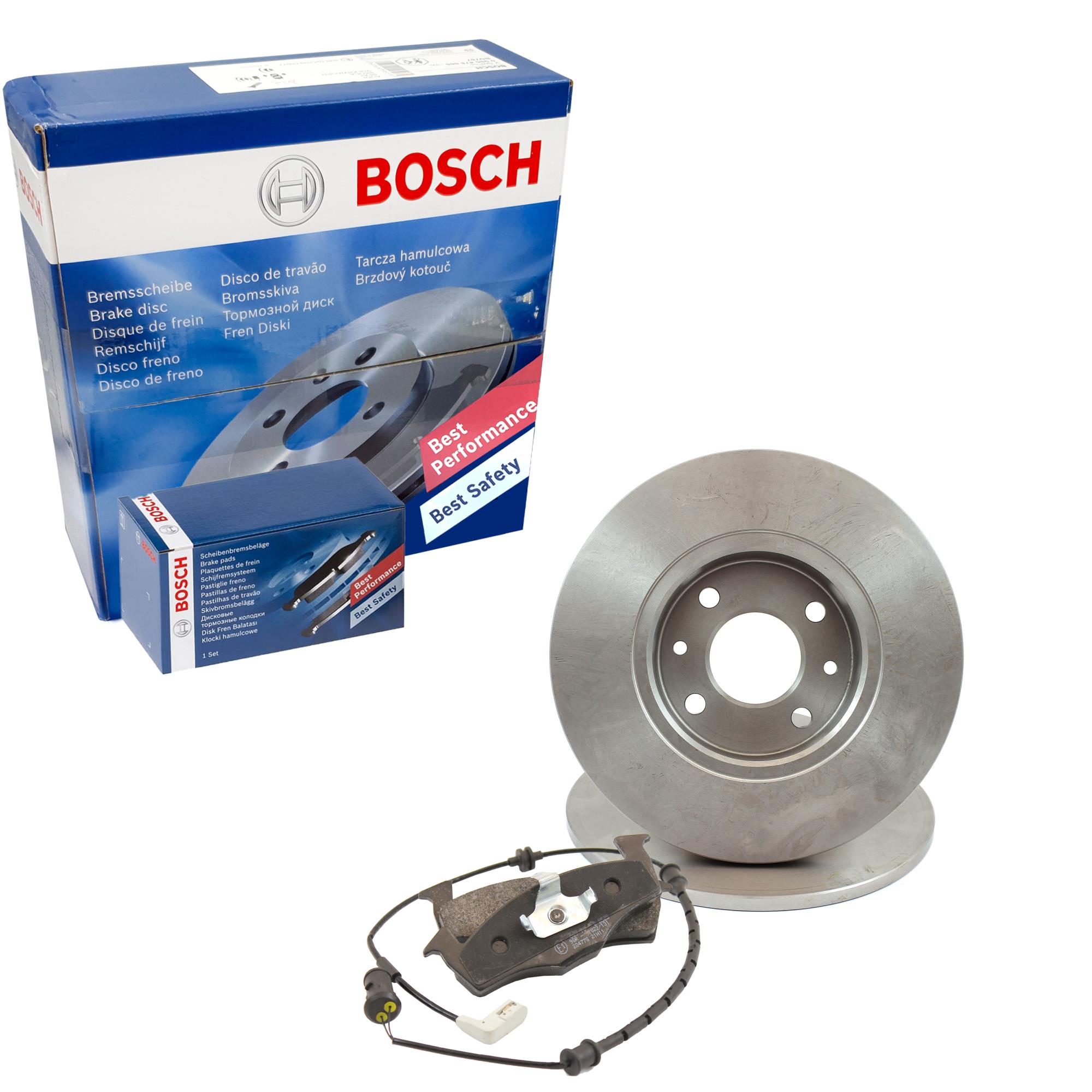 BOSCH Satz Bremsbeläge + Bremsscheiben Voll vorne für Dacia Logan MCV KS 