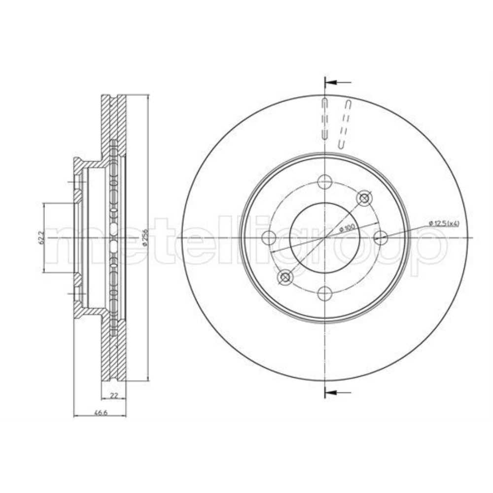 METELLI Bremsscheibe vorne Ø256 mm für Hyundai Accent III Stufenheck i20