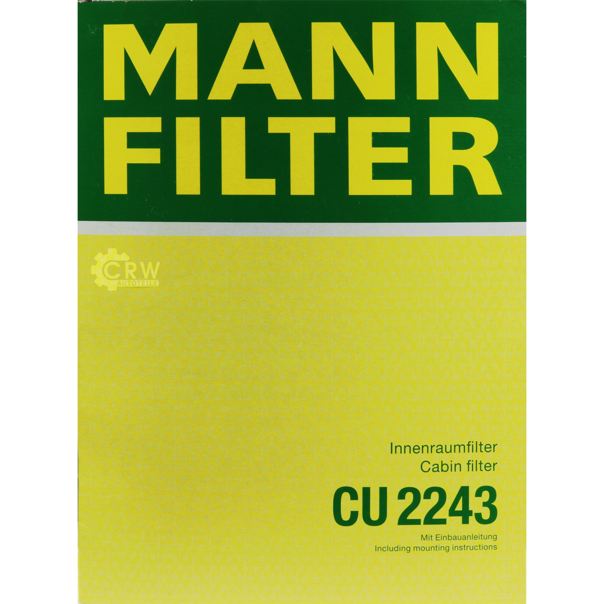MANN-FILTER Innenraumfilter Pollenfilter CU 2243