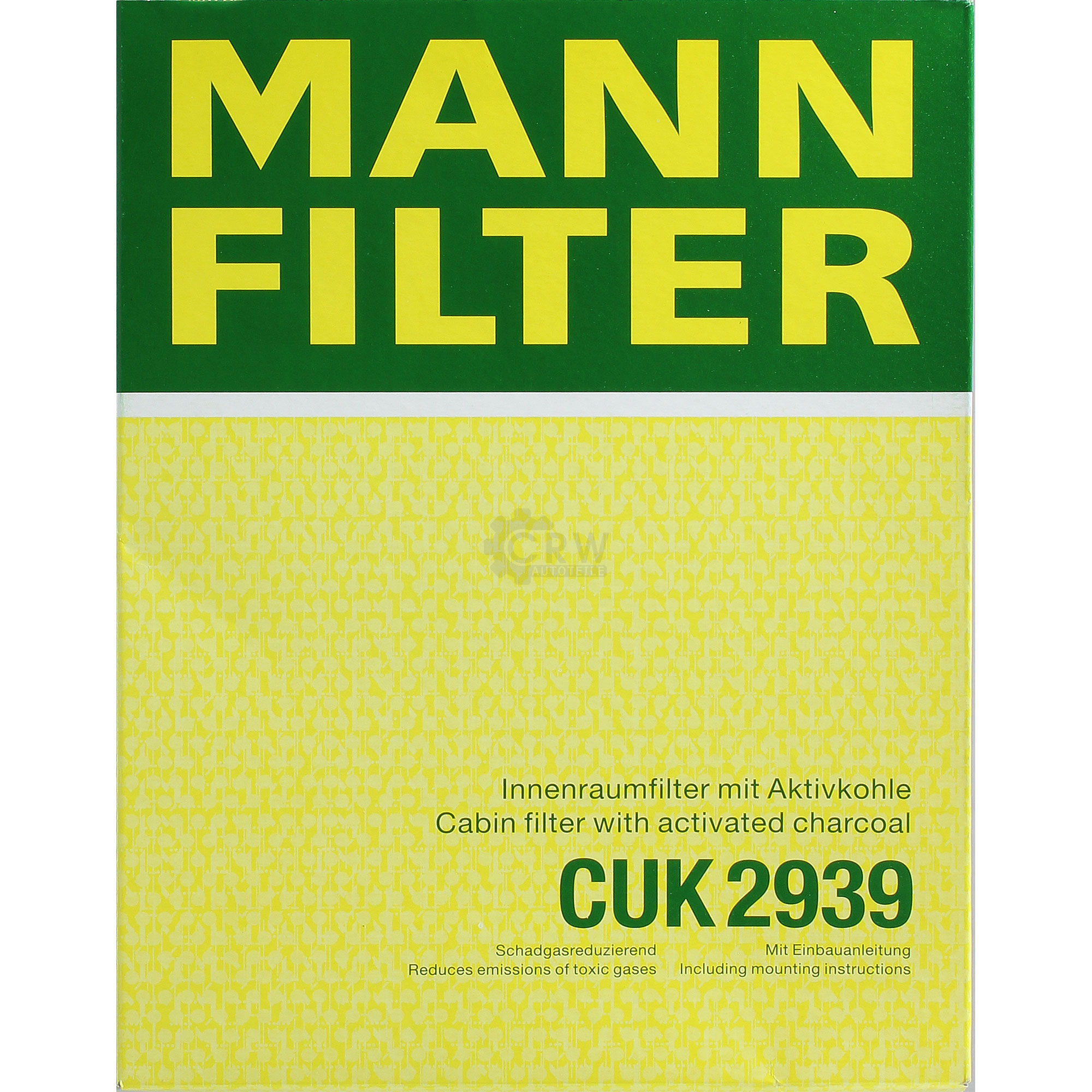 MANN-FILTER Innenraumfilter Pollenfilter Aktivkohle CUK 2939