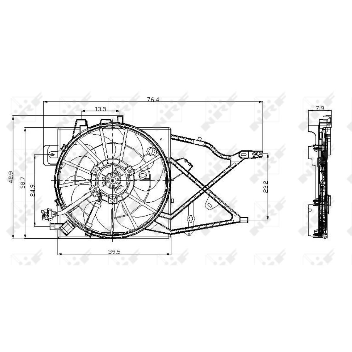 Lüfter Motorkühlung Kühlerlüfter passend für Opel Vectra B 1.6i 16V 1.8i