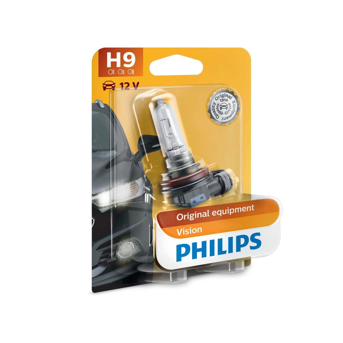  Philips Vision H9 12V 65W Sockel PGJ19-5 30% mehr Licht