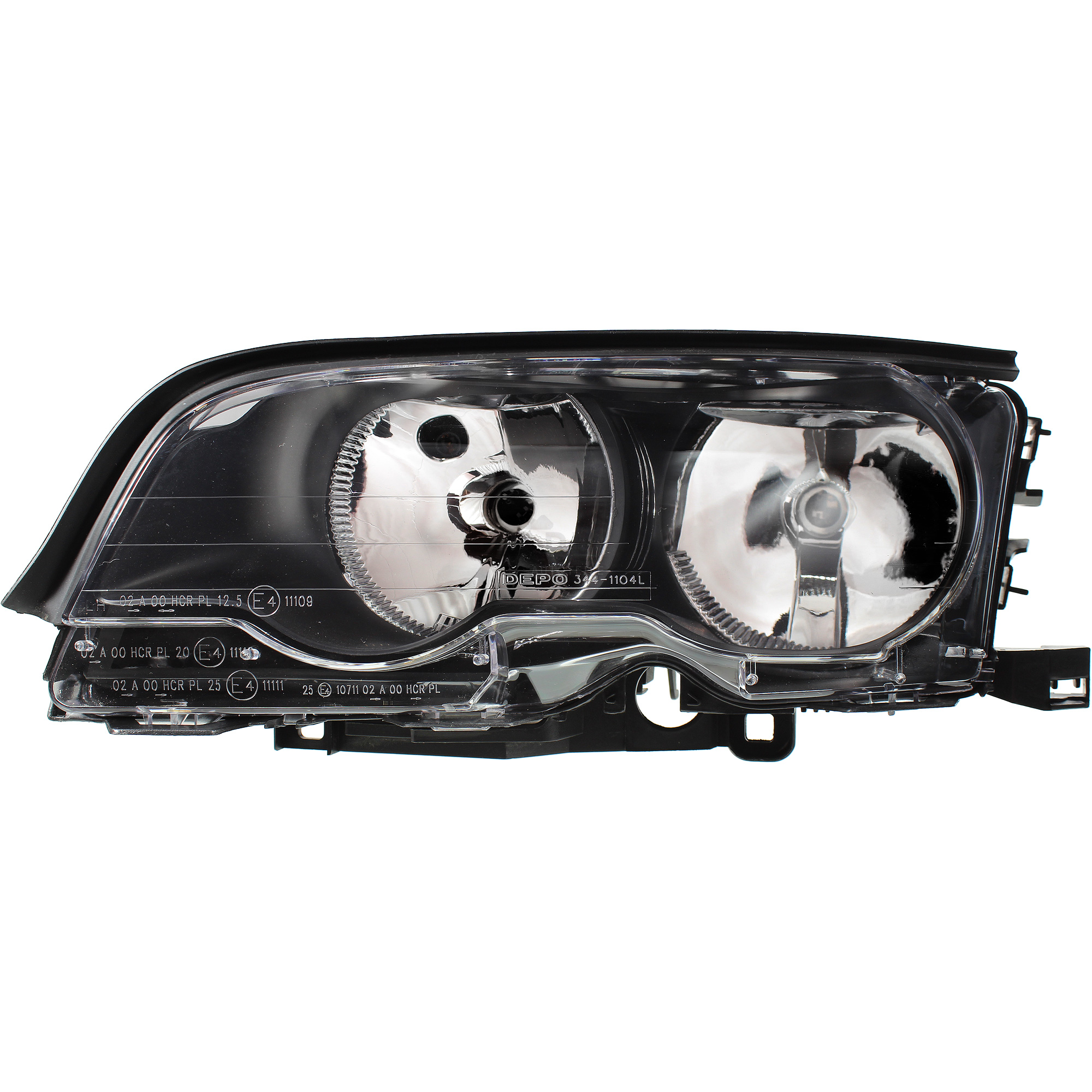 Scheinwerfer links schwarz für BMW 3er E46 Bj. 99-01 Coupe/Cabrio H7+H7+Motor