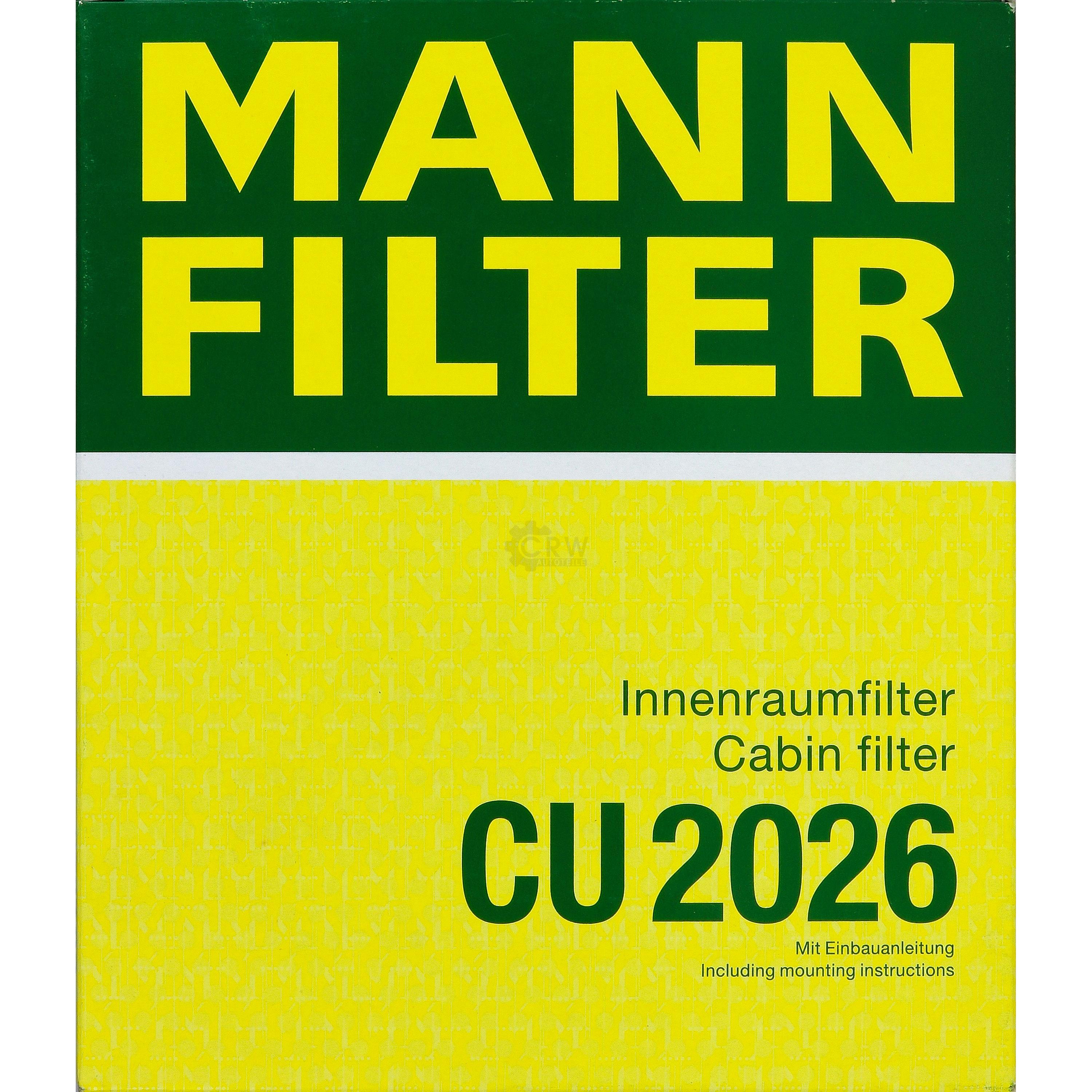MANN-FILTER Innenraumfilter Pollenfilter CU 2026