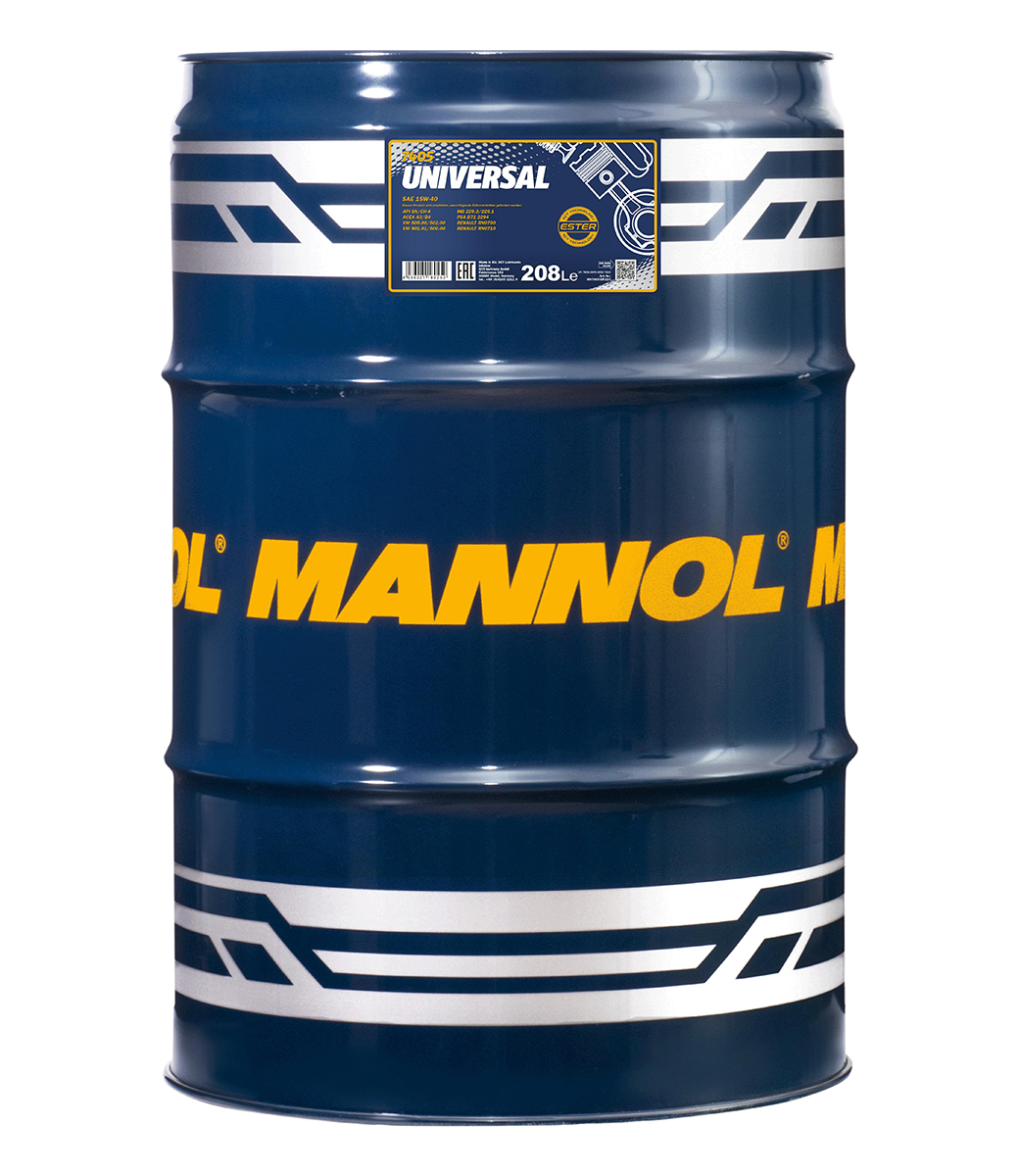 208 Liter MANNOL Universal 15W-40 Motoröl API SN/CH-4