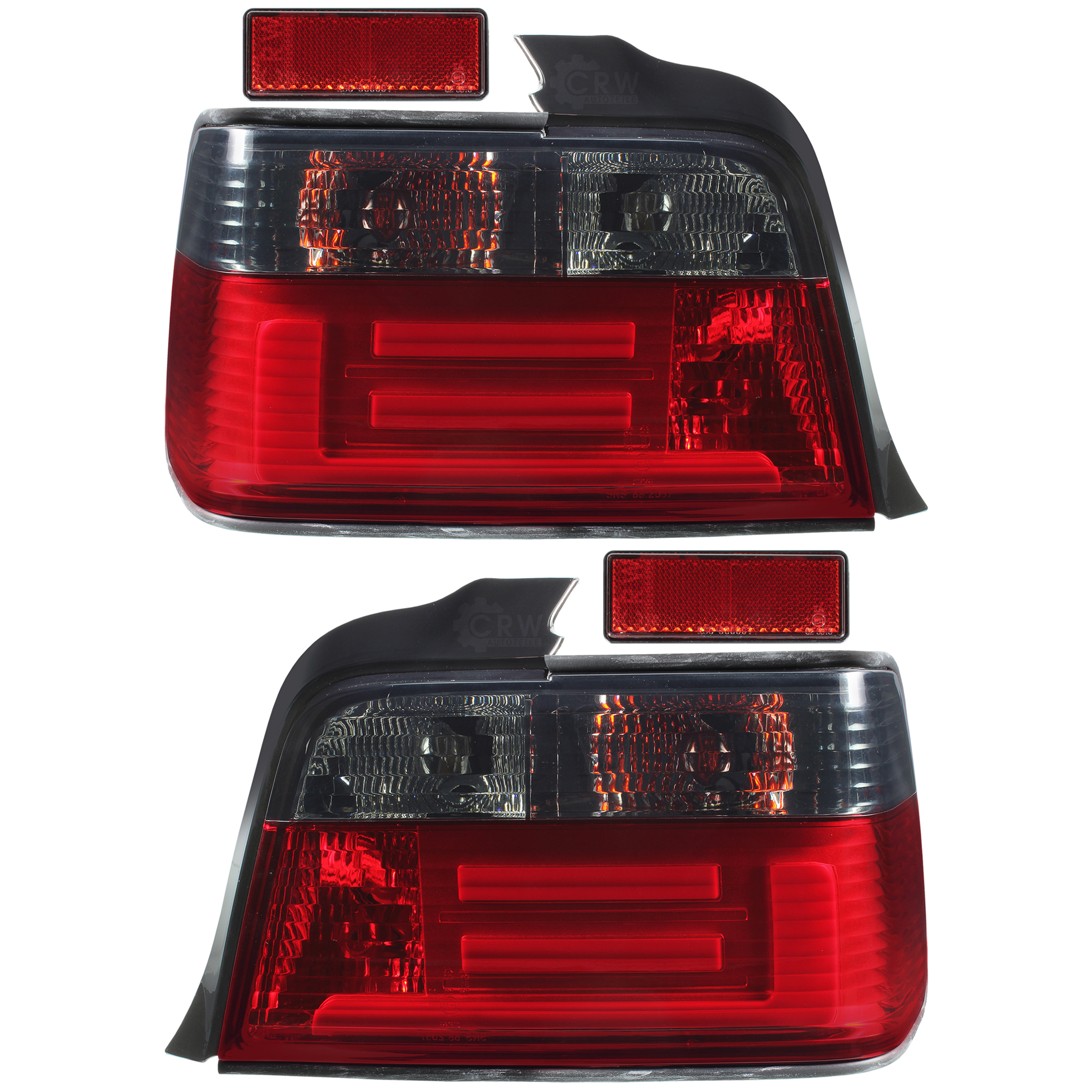 LED Lightbar Rückleuchten Set für BMW E36 Bj. 90-99 nur Limousine klar rot smoke