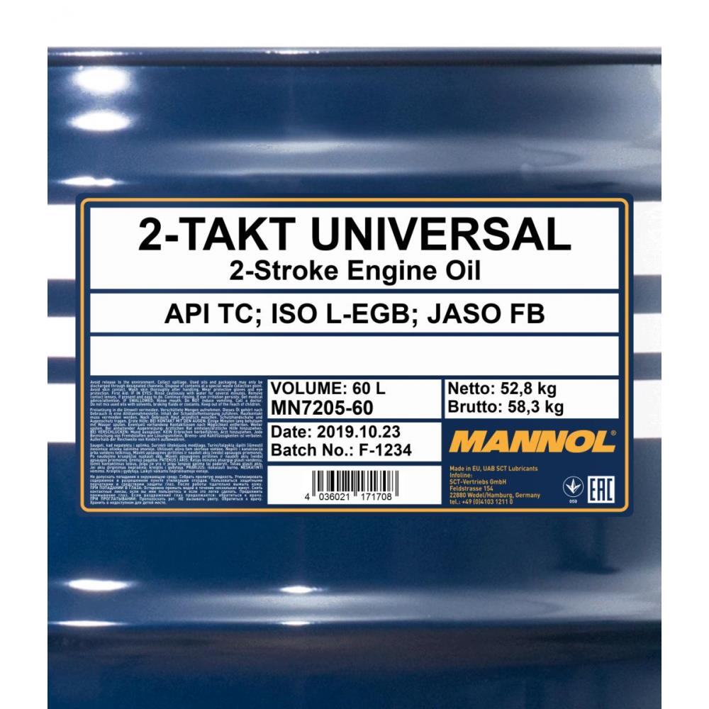 60 Liter MANNOL 2-Takt Universal Motorradöl API TC ISO L-EGB JASO FB