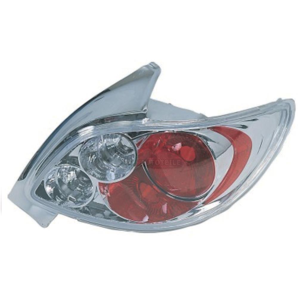 Rückleuchten Set links & rechts für Peugeot 206 98- Klarglas Chrom SONAR 3WN