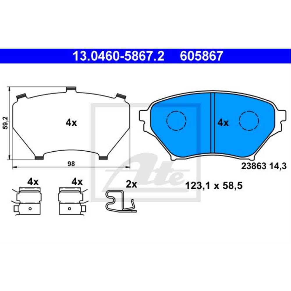Bremsbelagsatz Scheibenbremse 13.0460-5867.2 Vorne für Mazda MX-5 II NB