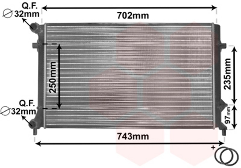 VAN WEZEL Wasserkühler Motorkühler mechanisch gefügt für VW Golf VI 5K1 1.4