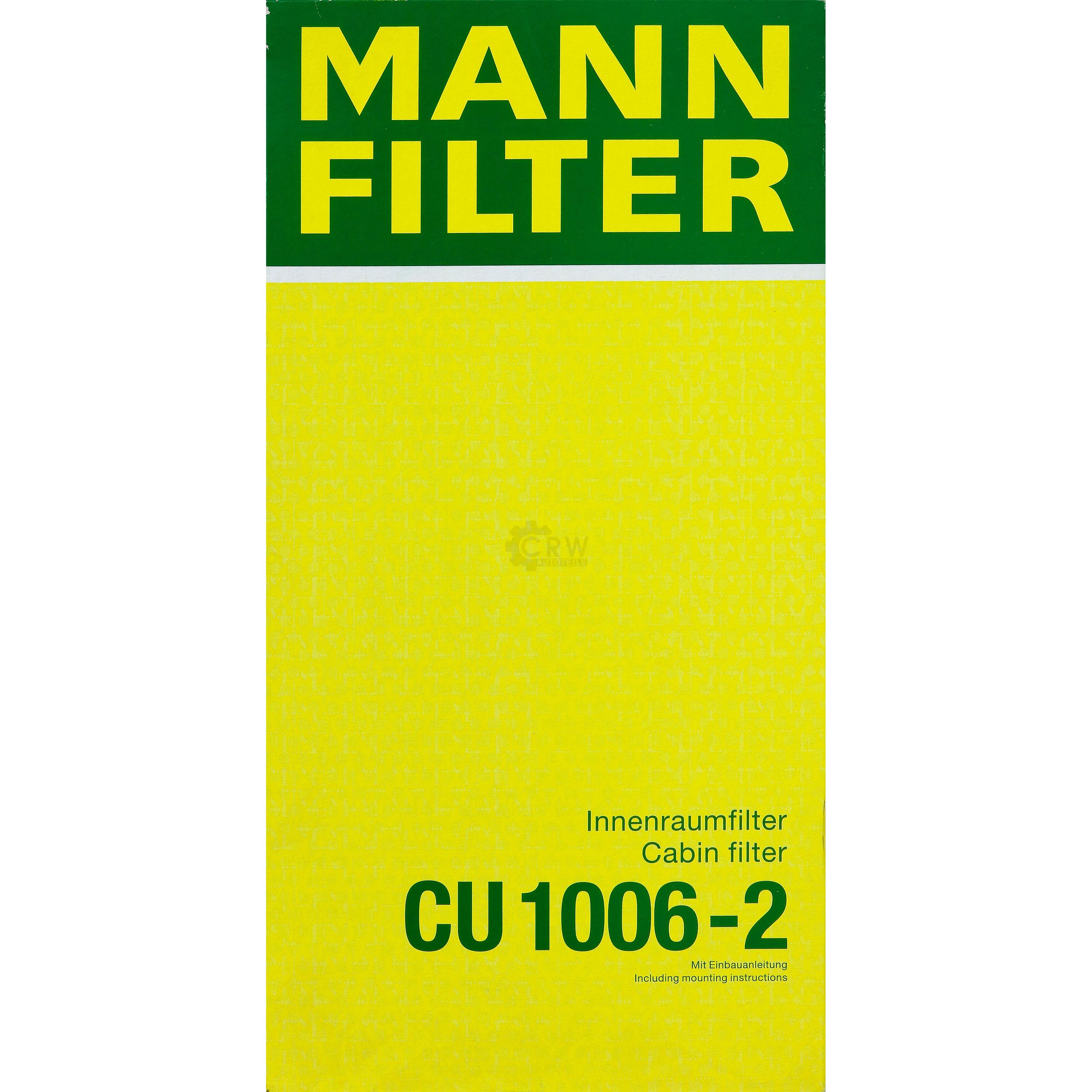 MANN-FILTER Innenraumfilter Pollenfilter CU 1006-2