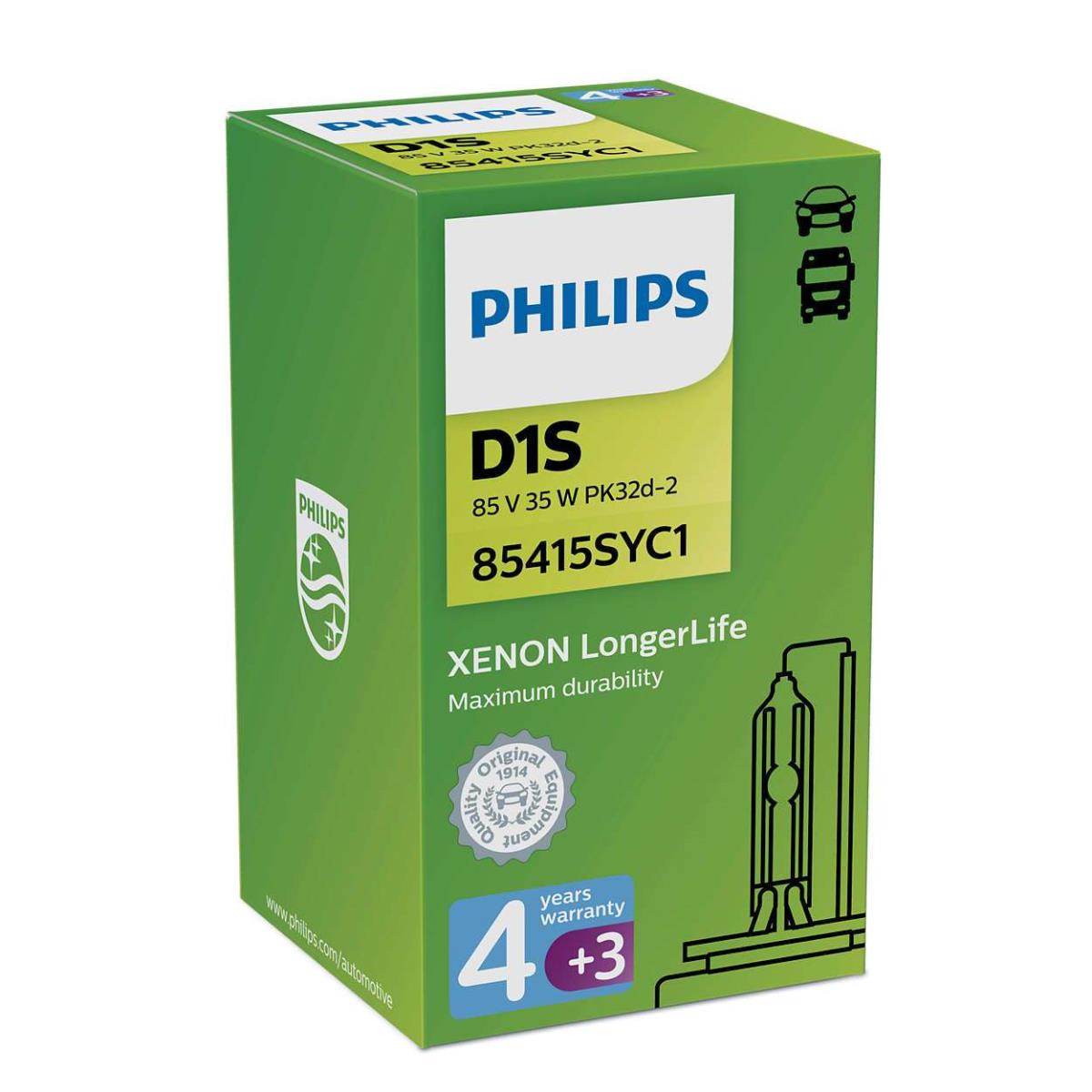Philips D1S 35W LongerLife 4300K Xenon 1 Stück Brenner Xenonlampe  Scheinwerfer