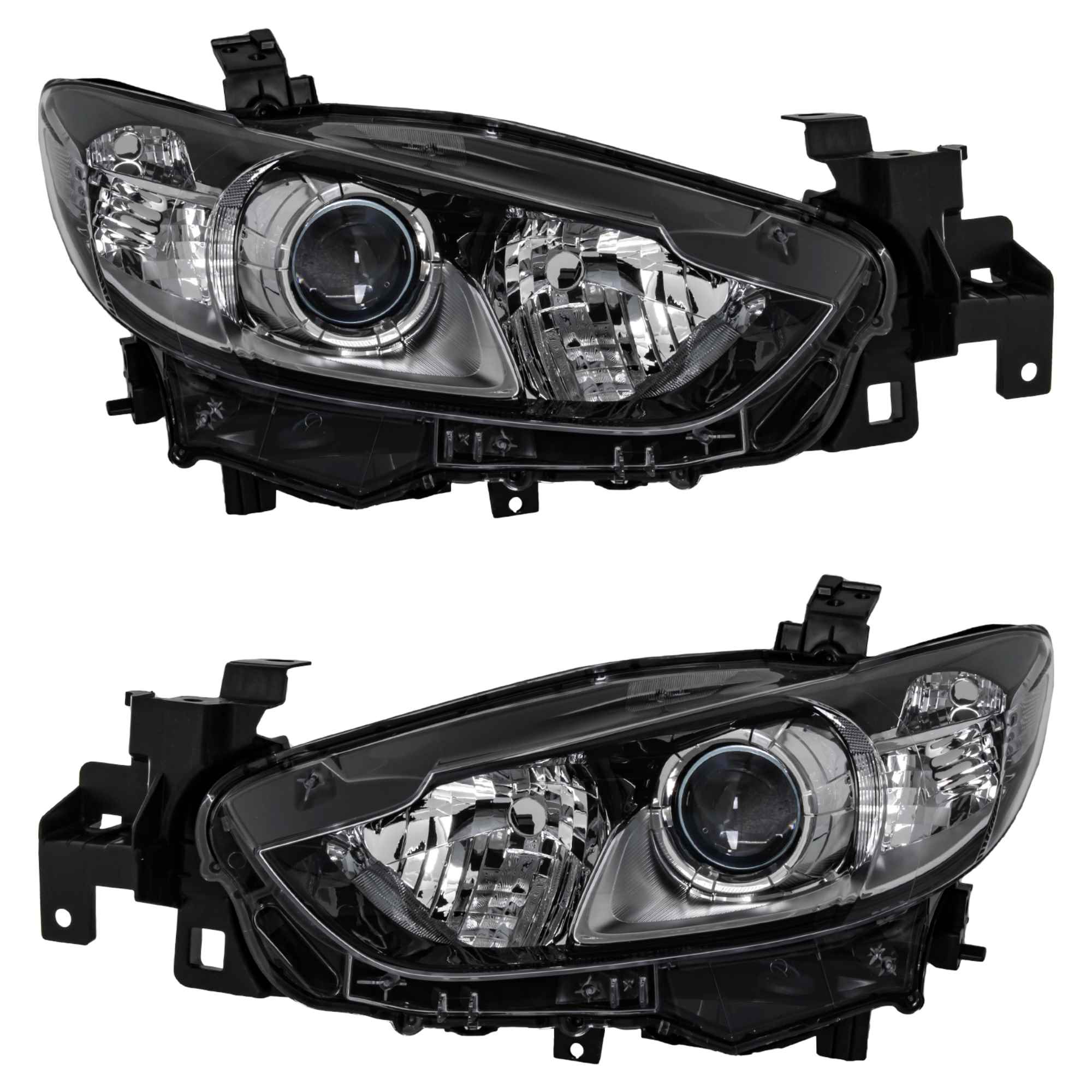 Halogen Scheinwerfer Set links & rechts H11 schwarz für Mazda 6 Kombi Stufenheck
