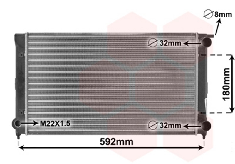 VAN WEZEL Wasserkühler mechanisch gefügt für VW Golf I Cabriolet 155 1.8
