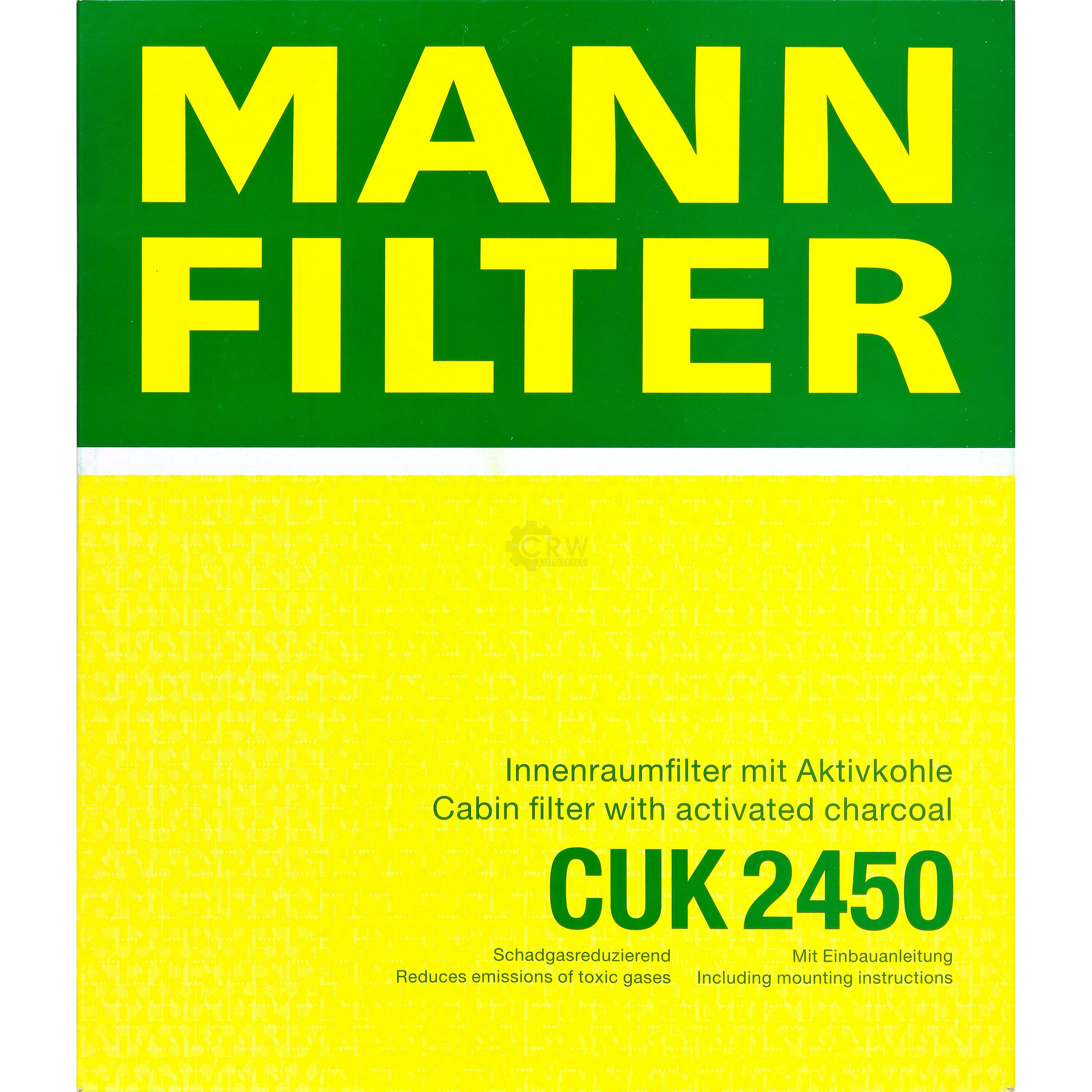 MANN-FILTER Innenraumfilter Pollenfilter Aktivkohle CUK 2450